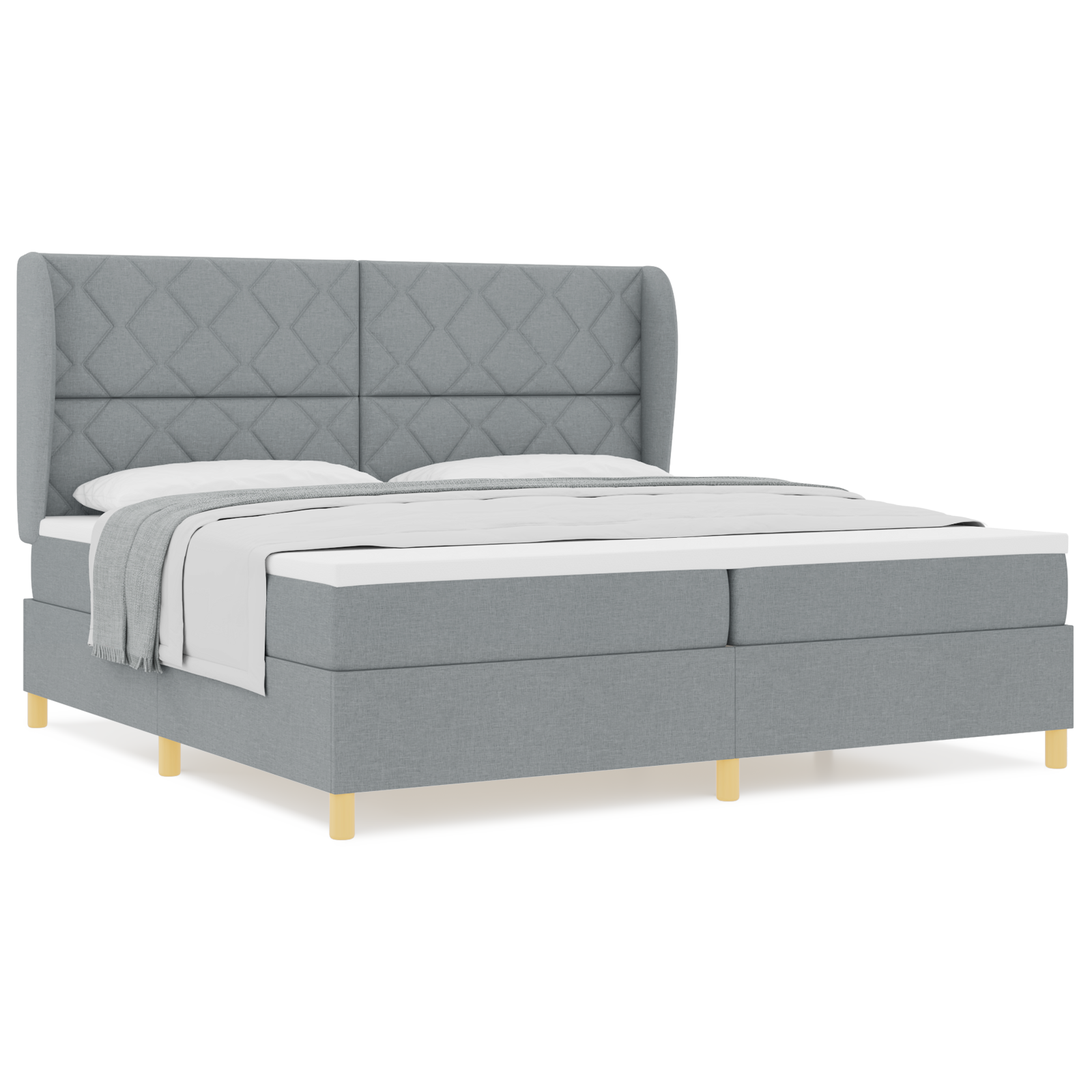 vidaXL Pat cu saltea cu arcuri Gri închis 90x190 cm Gri deschis vidaXL Pat cu saltea cu arcuri Gri închis 90x190 cm Gri deschis