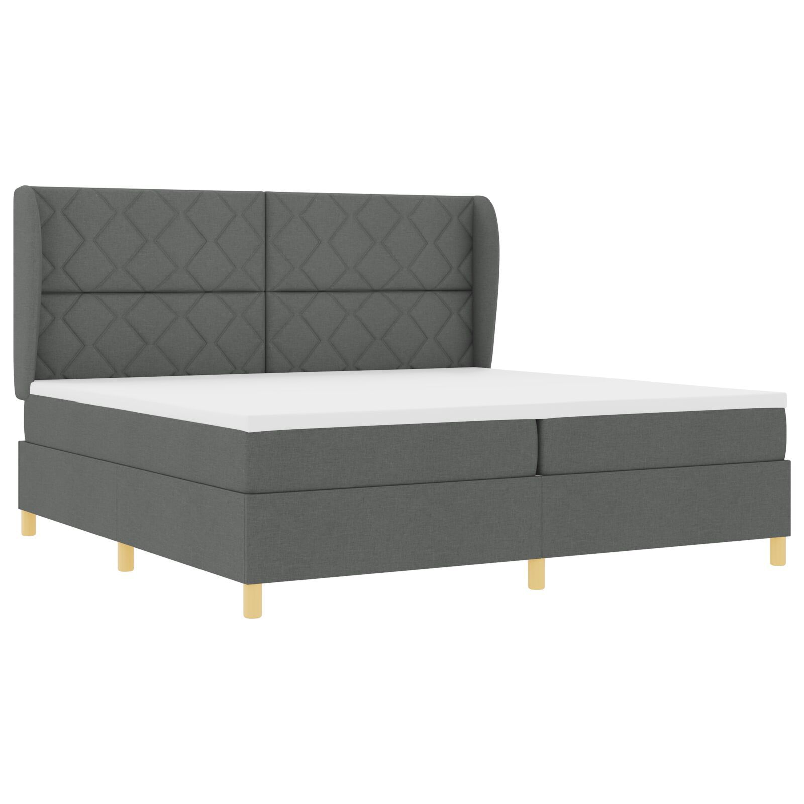 vidaXL Pat cu saltea cu arcuri Gri închis 90x190 cm Gri închis vidaXL Pat cu saltea cu arcuri Gri închis 90x190 cm Gri închis