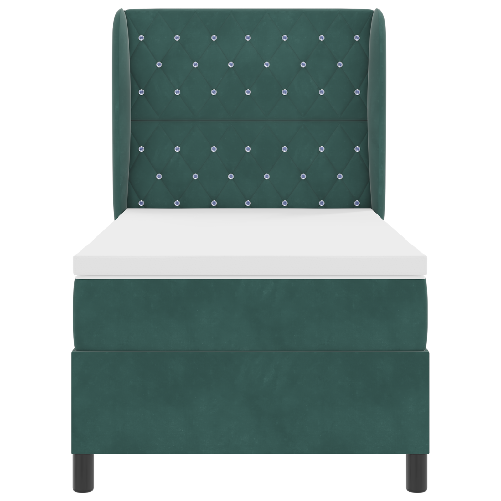 vidaXL Pat cu arcuri cu saltea Verde închis 90 x 190 cm Catifea vidaXL Pat cu arcuri cu saltea Verde închis 90 x 190 cm Catifea