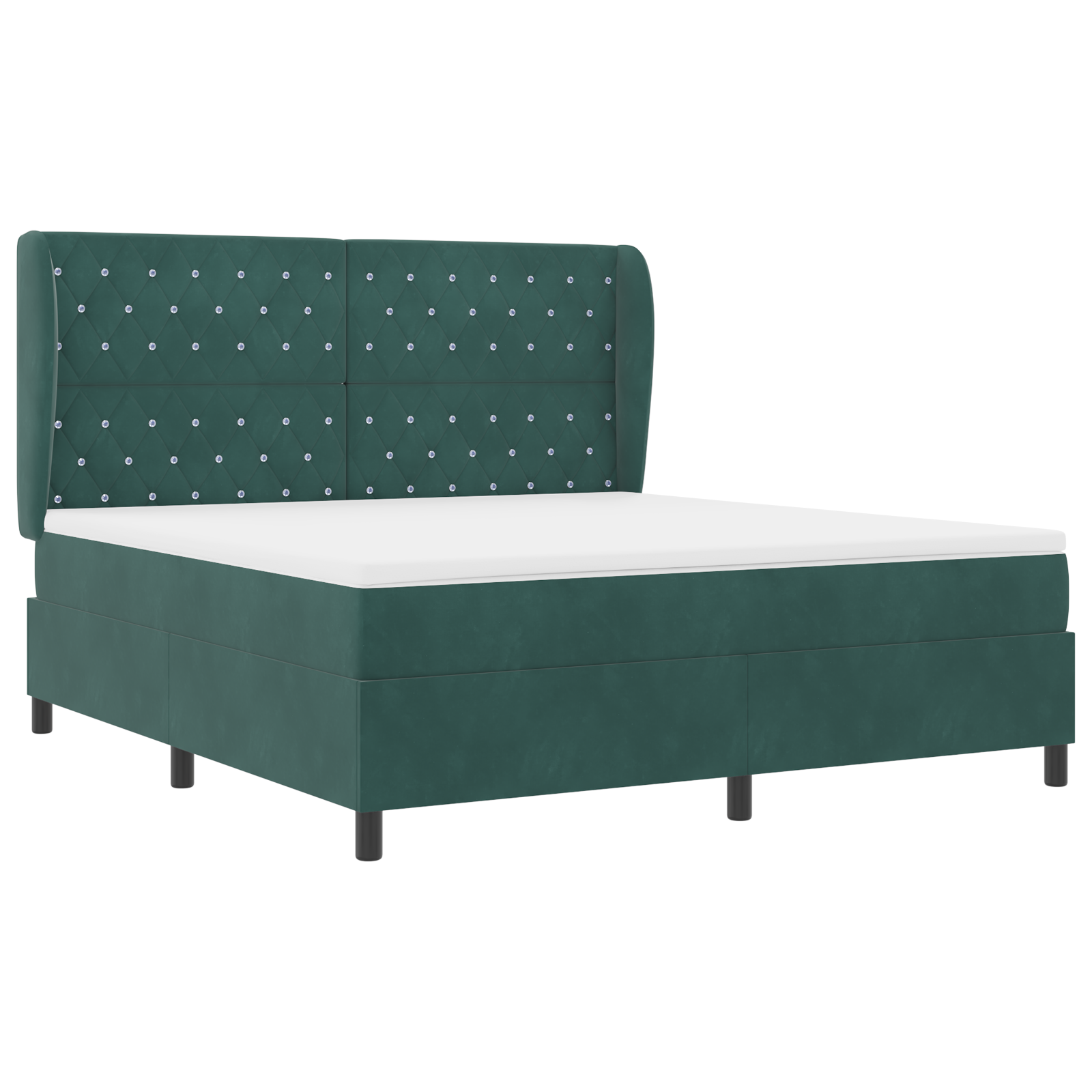 vidaXL Pat cu arcuri cu saltea Verde închis 180 x 200 cm Catifea vidaXL Pat cu arcuri cu saltea Verde închis 180 x 200 cm Catifea