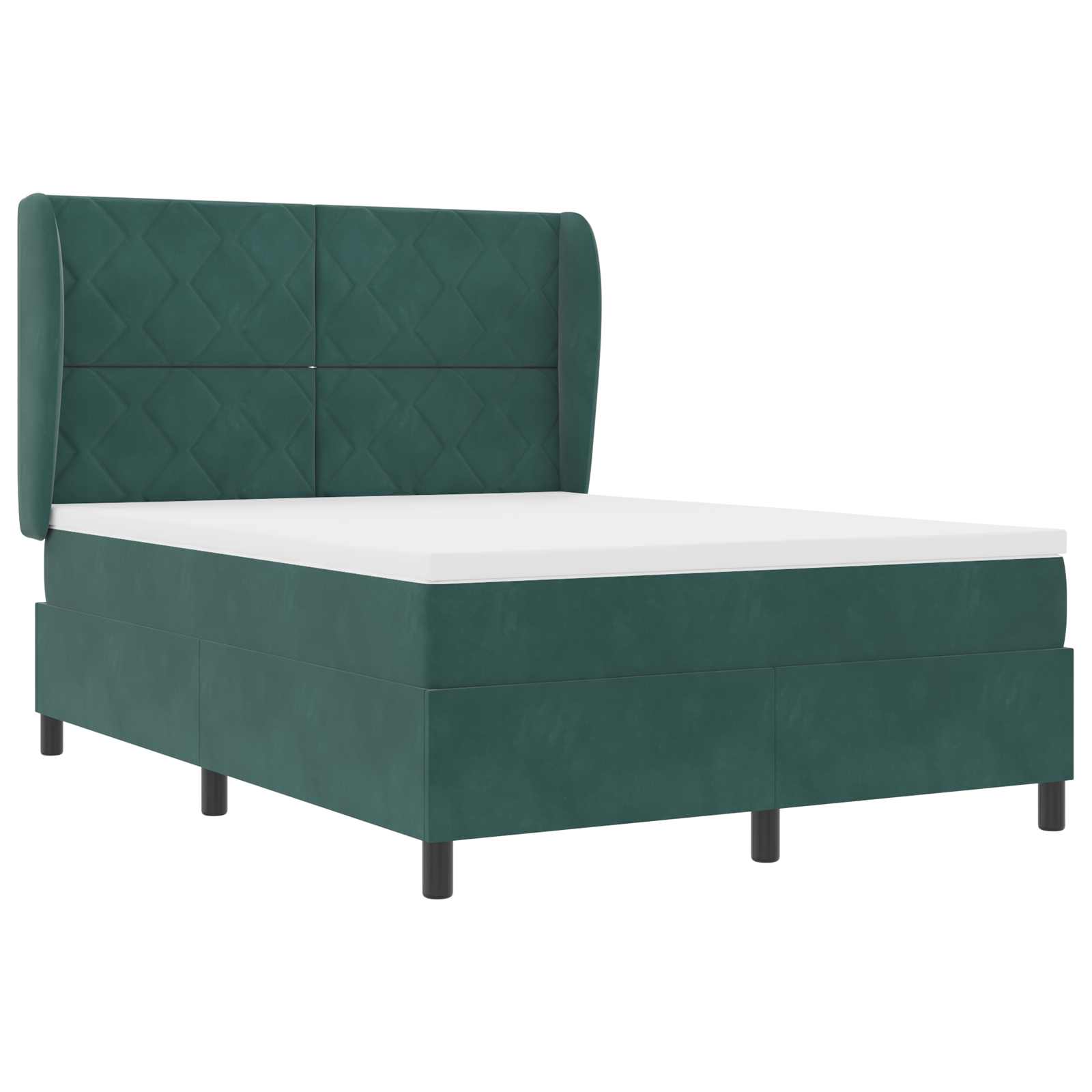 vidaXL Pat cu arcuri cu saltea Verde închis 140 x 190 cm Catifea vidaXL Pat cu arcuri cu saltea Verde închis 140 x 190 cm Catifea
