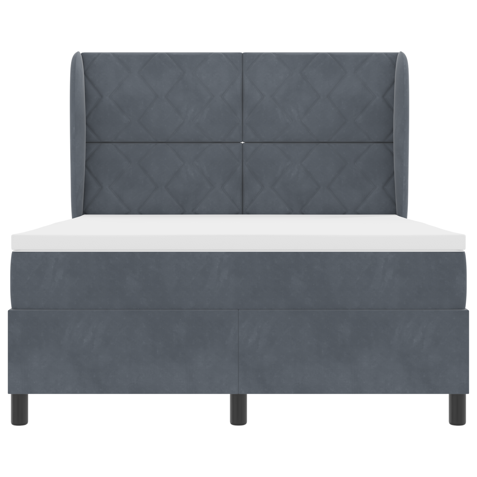 vidaXL Pat cu arcuri cu saltea Gri închis 160 x 200 cm Catifea vidaXL Pat cu arcuri cu saltea Gri închis 160 x 200 cm Catifea