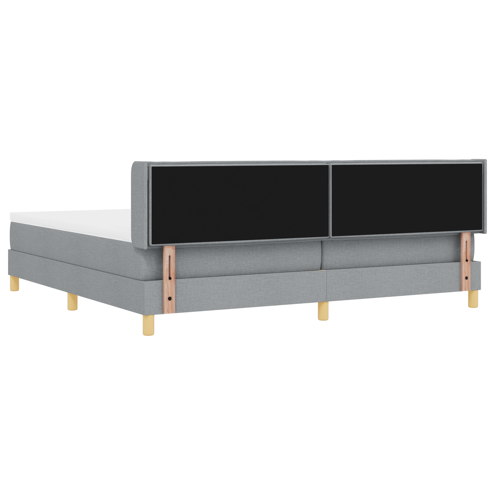 vidaXL Pat cu Saltea cu Arcuri Gri deschis 200 x 200 cm țesătură vidaXL Pat cu Saltea cu Arcuri Gri deschis 200 x 200 cm țesătură