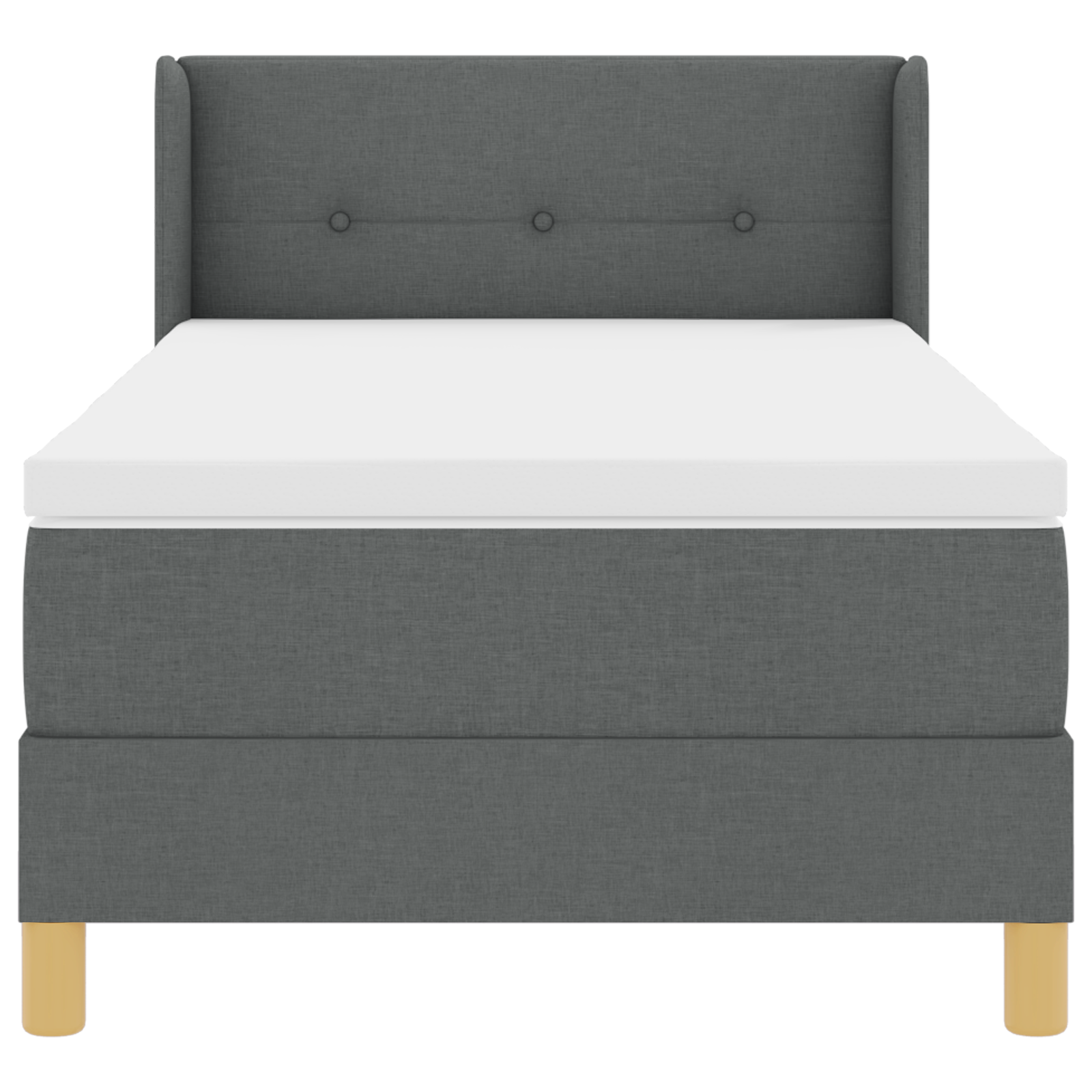 vidaXL Pat cu Saltea cu Arcuri Gri închis 90 x 200 cm țesătură vidaXL Pat cu Saltea cu Arcuri Gri închis 90 x 200 cm țesătură