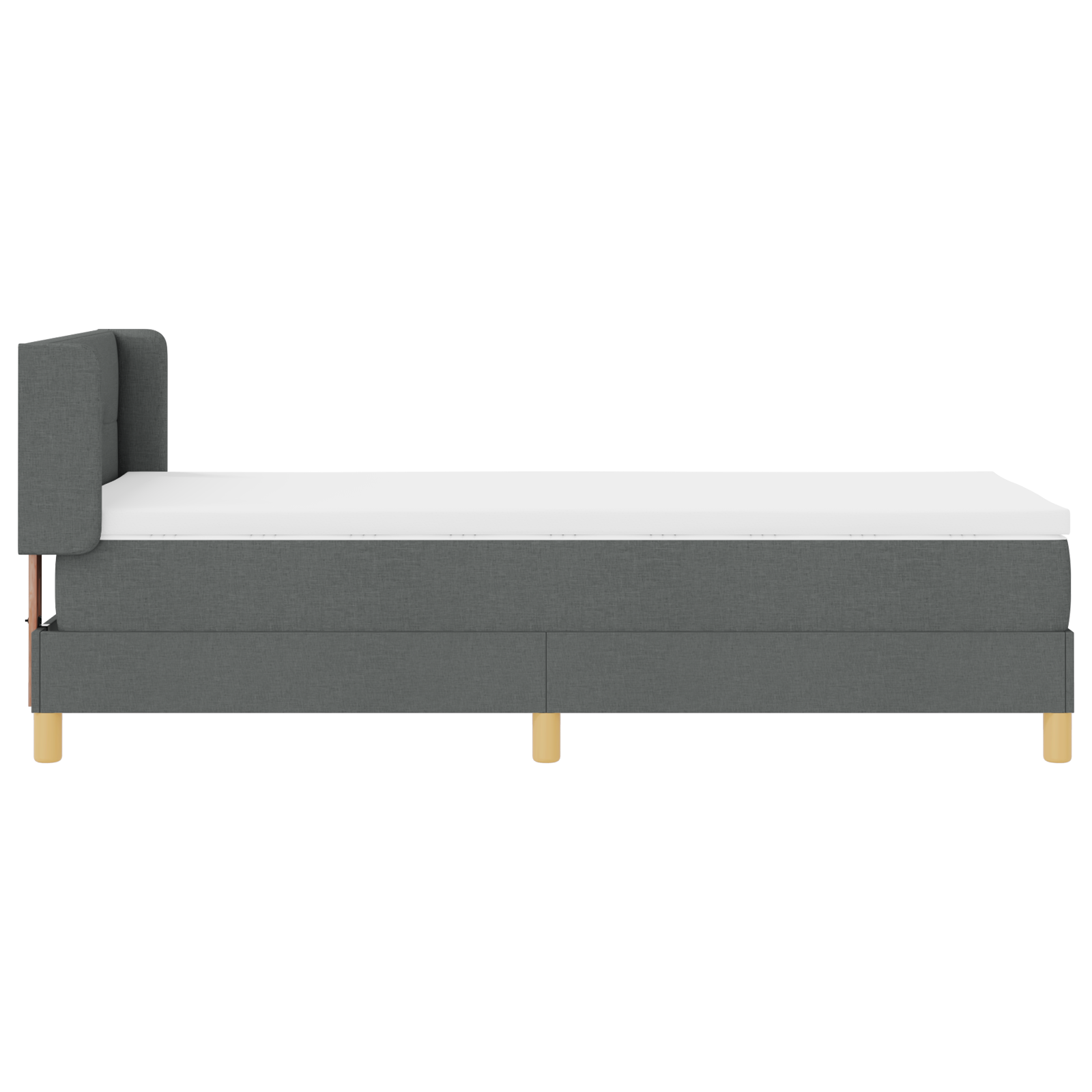 vidaXL Pat cu Saltea cu Arcuri Gri închis 90 x 200 cm țesătură vidaXL Pat cu Saltea cu Arcuri Gri închis 90 x 200 cm țesătură