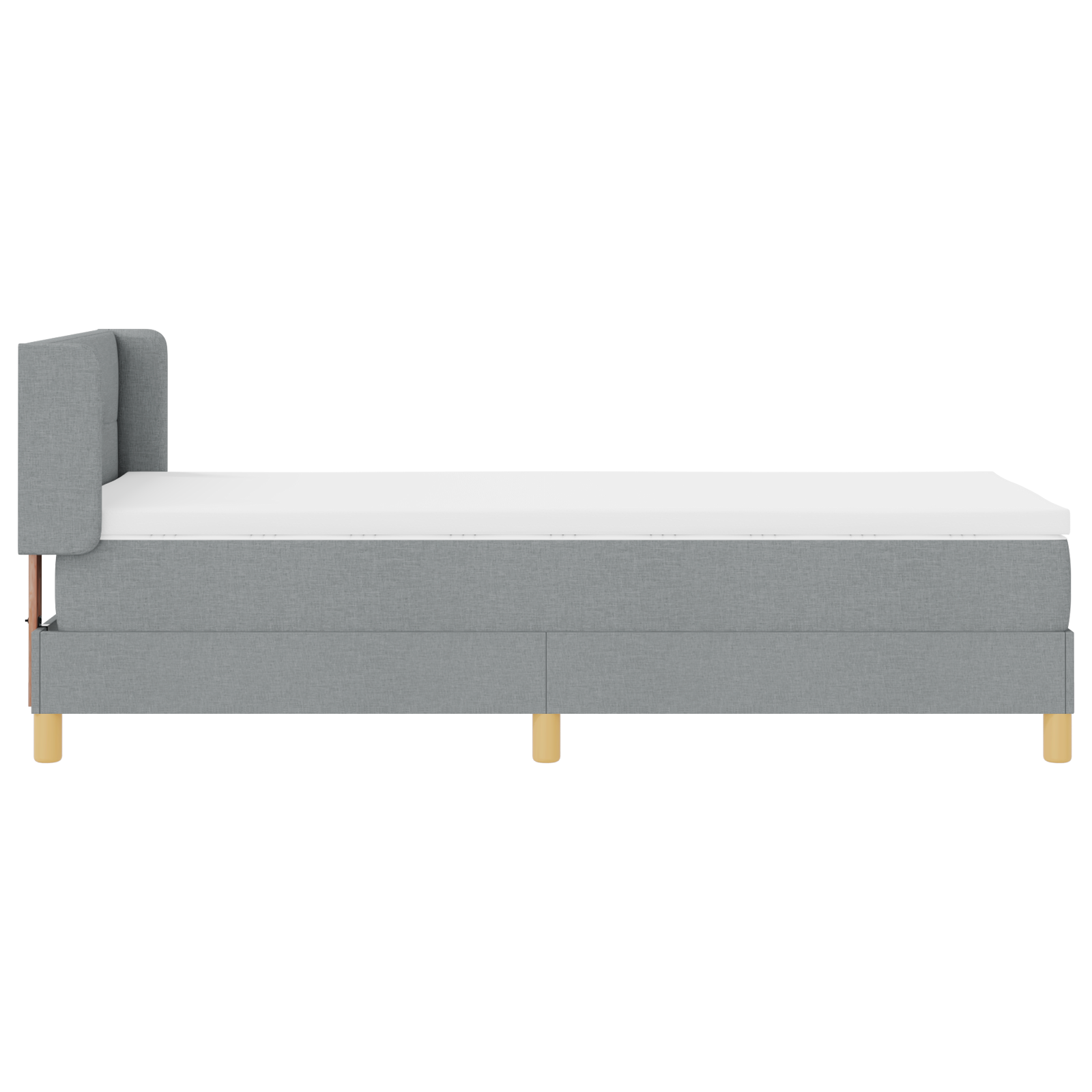 vidaXL Pat cu Saltea cu Arcuri Gri deschis 100 x 200 cm țesătură vidaXL Pat cu Saltea cu Arcuri Gri deschis 100 x 200 cm țesătură
