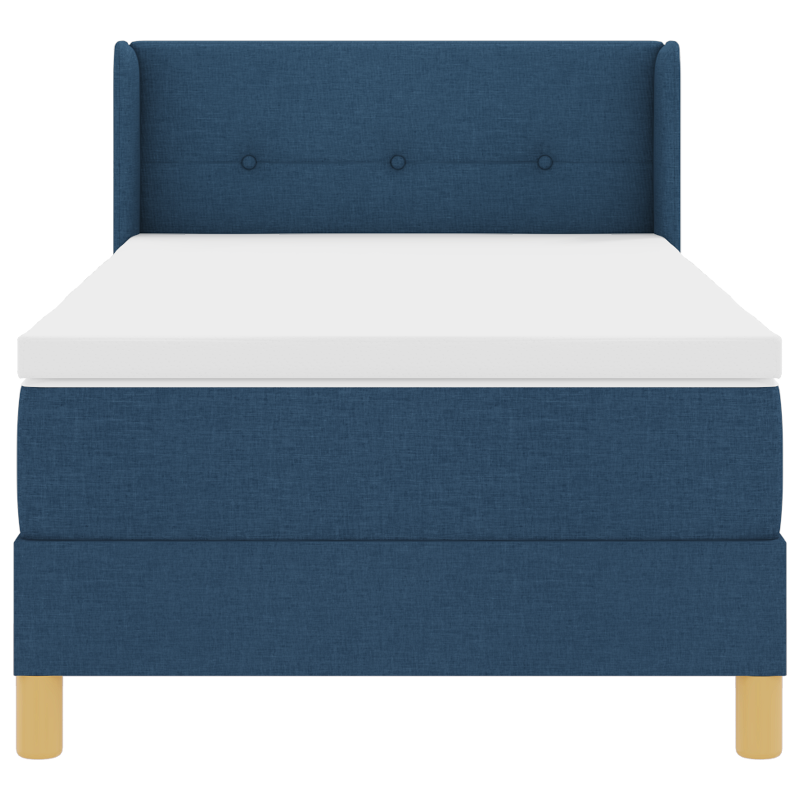 vidaXL Pat cu Saltea cu Arcuri albastru 100 x 200 cm țesătură vidaXL Pat cu Saltea cu Arcuri albastru 100 x 200 cm țesătură