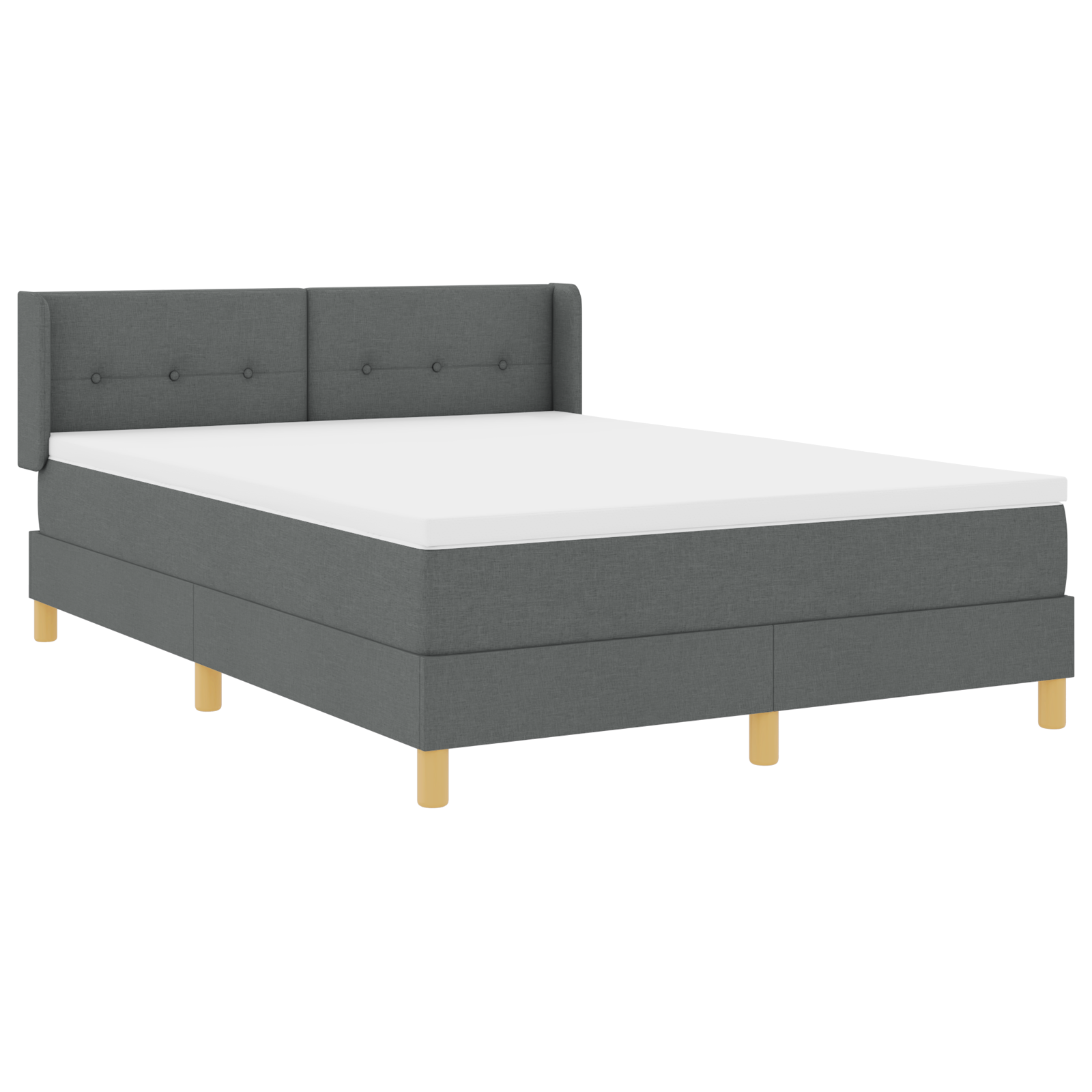 vidaXL Pat cu Saltea cu Arcuri Gri închis 160 x 200 cm țesătură vidaXL Pat cu Saltea cu Arcuri Gri închis 160 x 200 cm țesătură