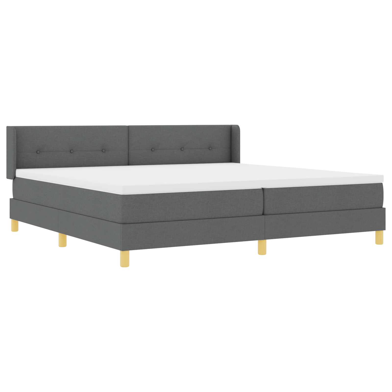 vidaXL Pat cu Saltea cu Arcuri Gri închis 200 x 200 cm țesătură
