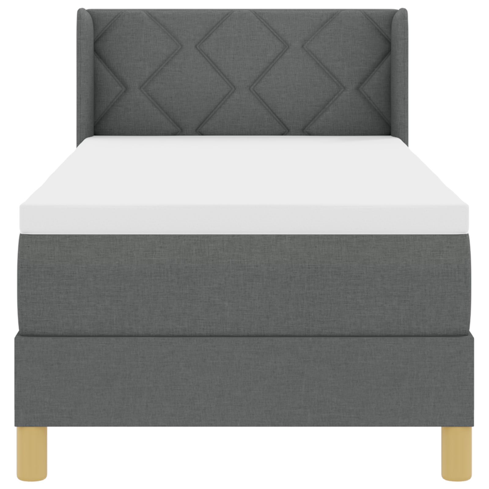 vidaXL Pat cu Saltea cu Arcuri Gri închis 80 x 200 cm țesătură vidaXL Pat cu Saltea cu Arcuri Gri închis 80 x 200 cm țesătură