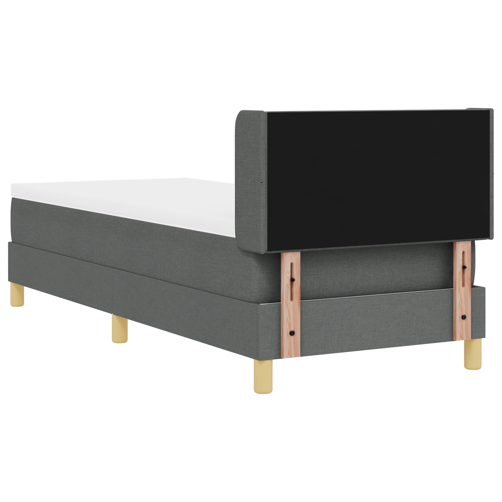 vidaXL Pat cu Saltea cu Arcuri Gri închis 80 x 200 cm țesătură vidaXL Pat cu Saltea cu Arcuri Gri închis 80 x 200 cm țesătură