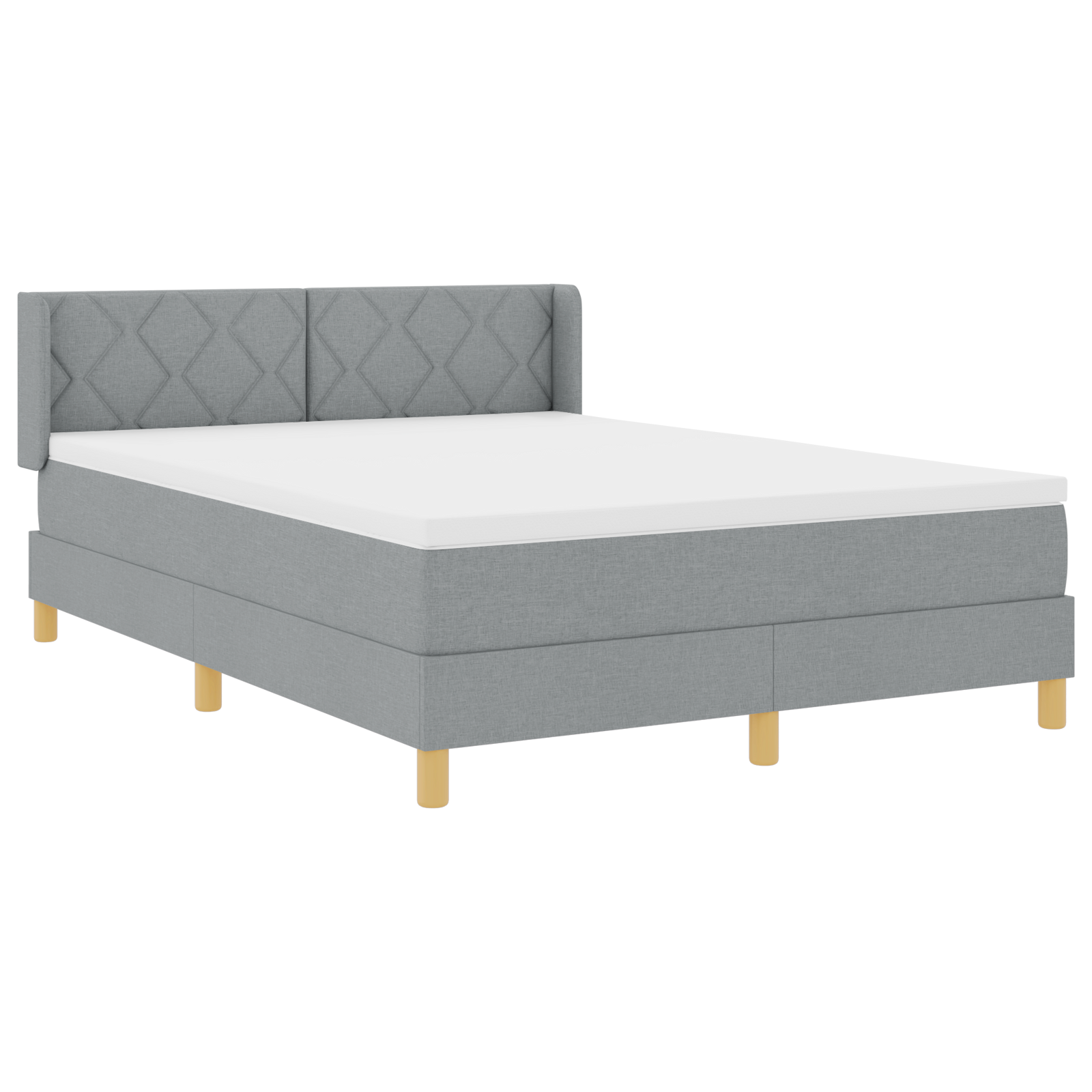 vidaXL Pat cu Saltea cu Arcuri Gri deschis 160 x 200 cm țesătură vidaXL Pat cu Saltea cu Arcuri Gri deschis 160 x 200 cm țesătură