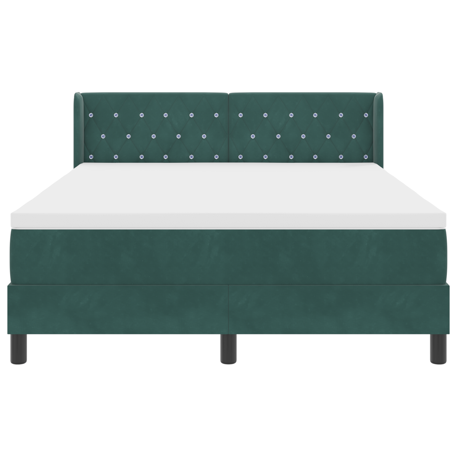 vidaXL Pat cu Saltea cu Arcuri Negru 100x200 cm Catifea Verde închis vidaXL Pat cu Saltea cu Arcuri Negru 100x200 cm Catifea Verde închis