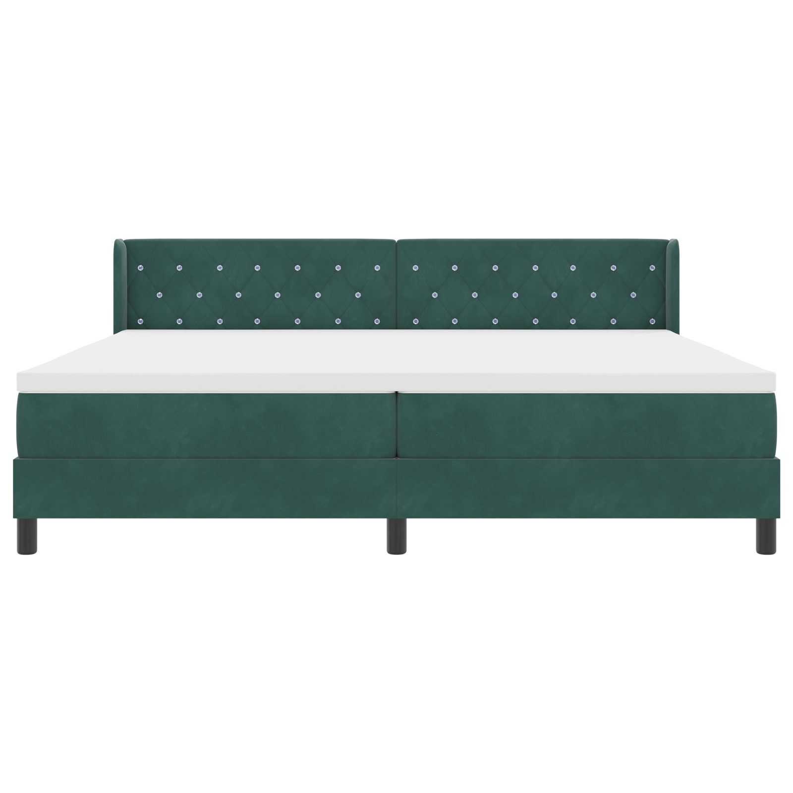 vidaXL Pat cu Saltea cu Arcuri Negru 100x200 cm Catifea Verde închis