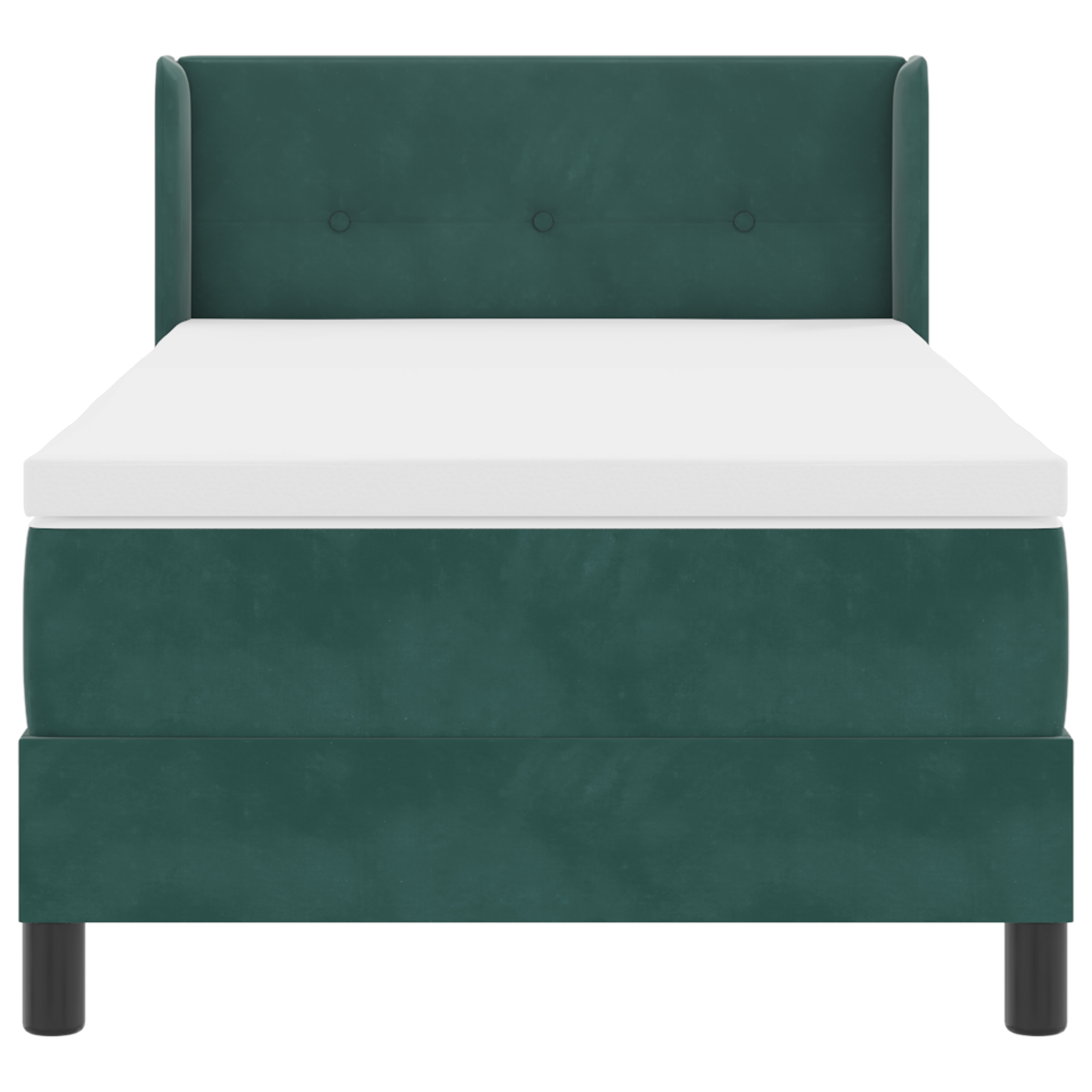vidaXL Pat cu Saltea cu Arcuri Negru 100x200 cm Catifea Verde închis