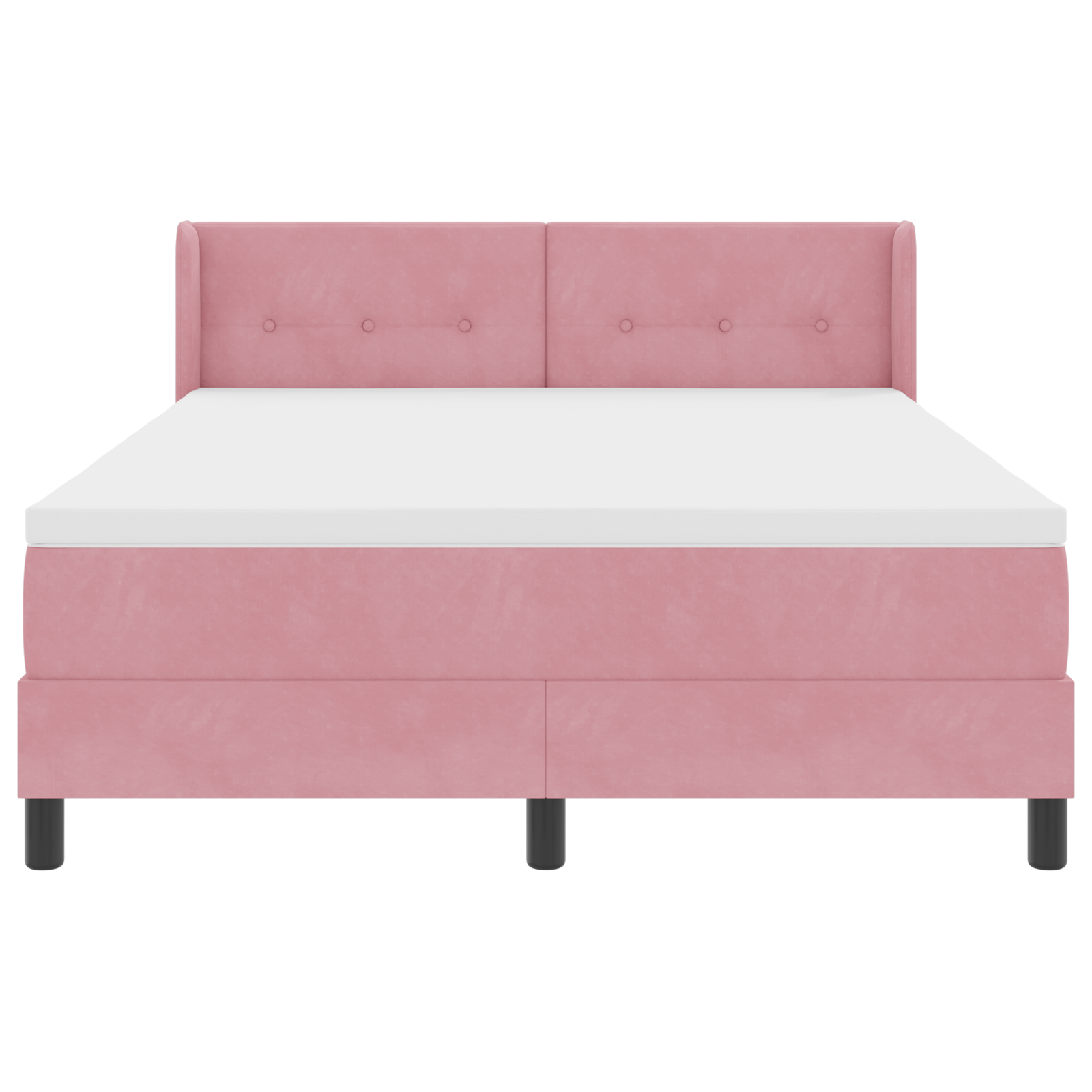 Pat cu saltea Box Spring vidaXL Roz 140x190 cm Catifea Pat cu saltea Box Spring vidaXL Roz 140x190 cm Catifea