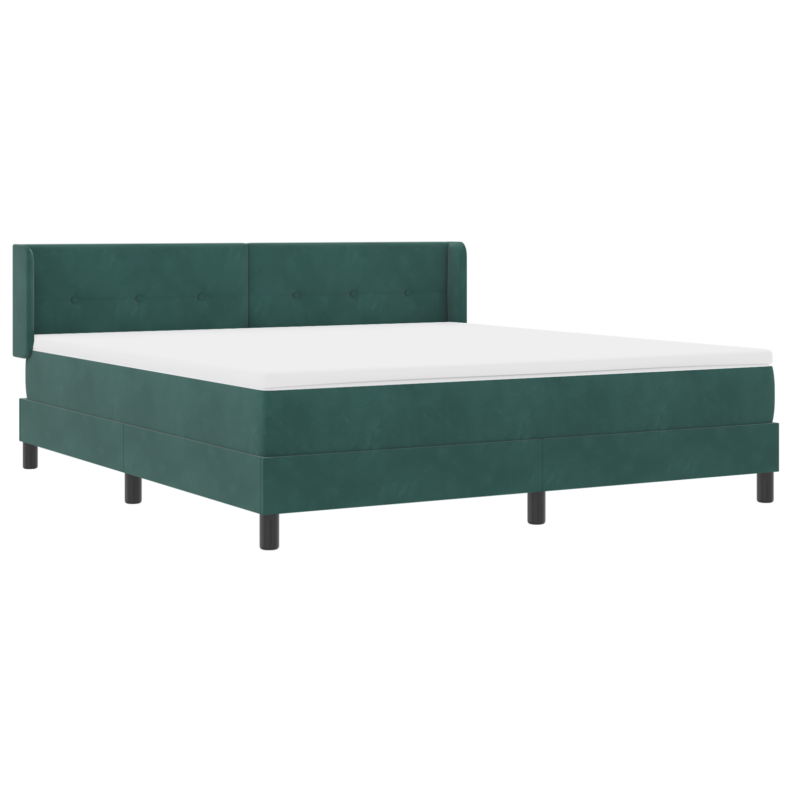 vidaXL Pat cu Saltea cu Arcuri Negru 100x200 cm Catifea Verde închis
