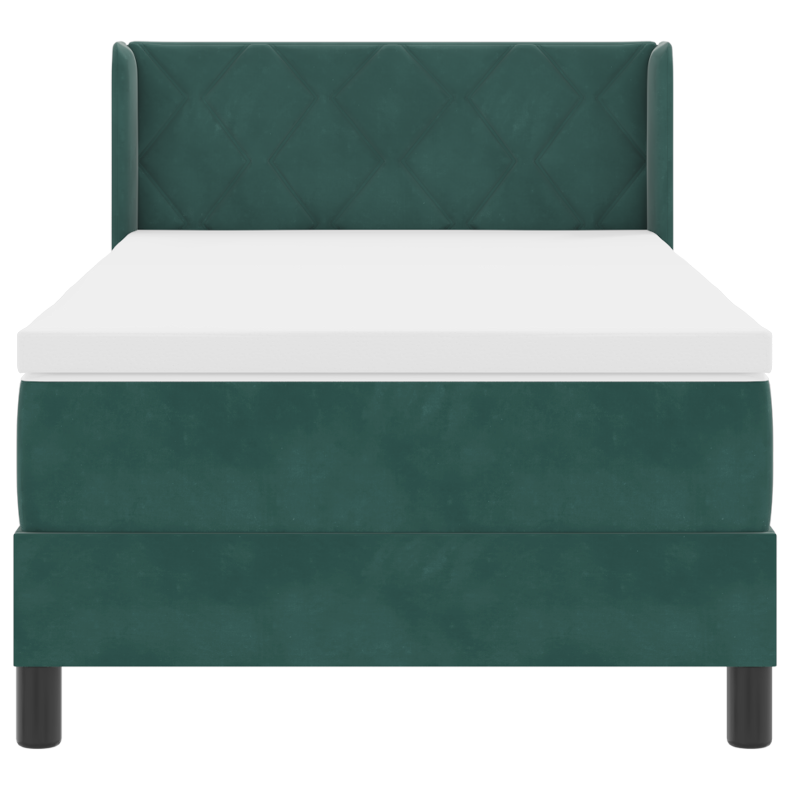 vidaXL Pat cu Saltea cu Arcuri Negru 100x200 cm Catifea Verde închis