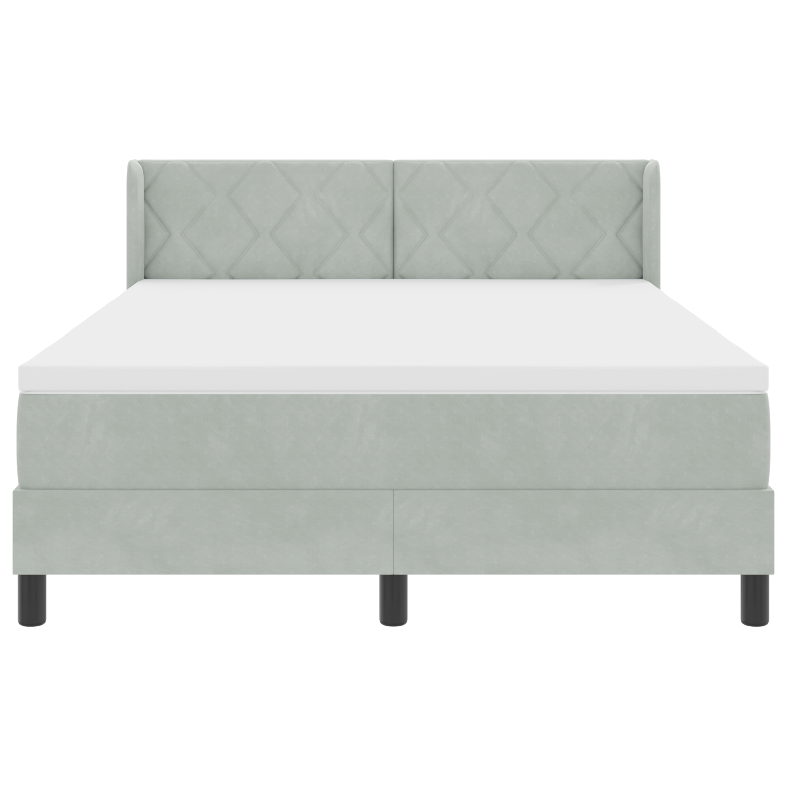 Pat cu saltea Box Spring vidaXL Gri deschis 140x190 cm Catifea