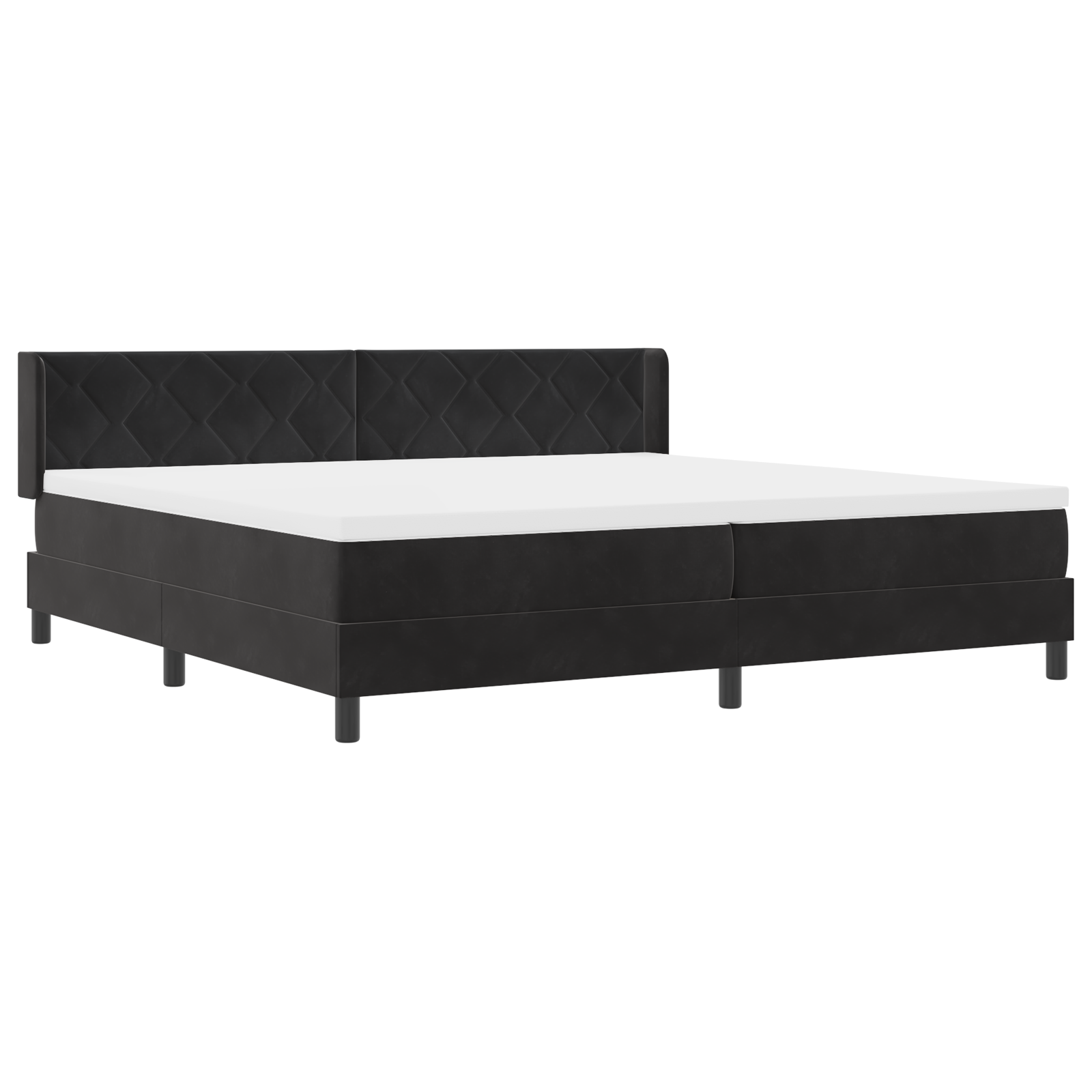 vidaXL Pat cu Saltea cu Arcuri Negru 100x200 cm Catifea Negru