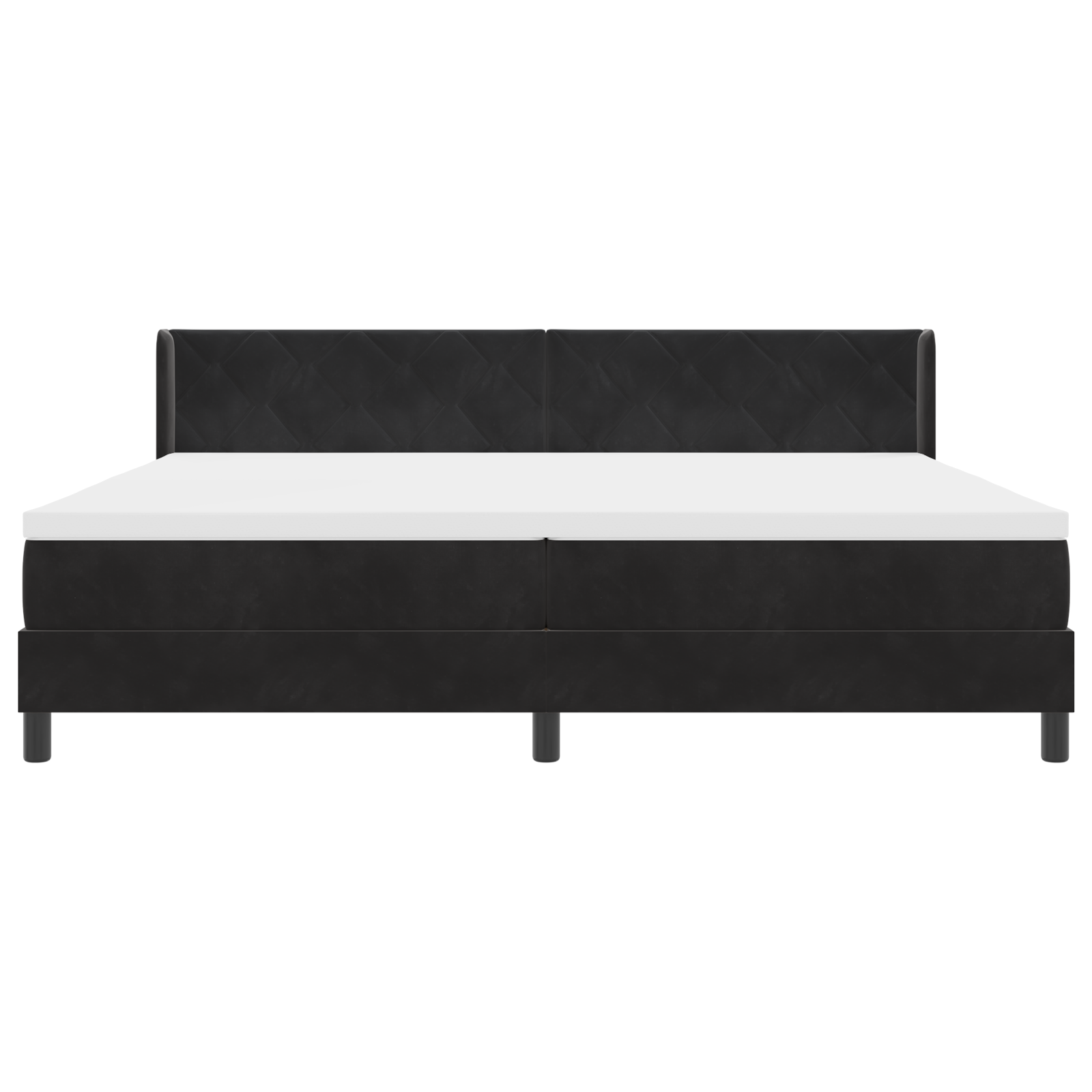 vidaXL Pat cu Saltea cu Arcuri Negru 100x200 cm Catifea Negru