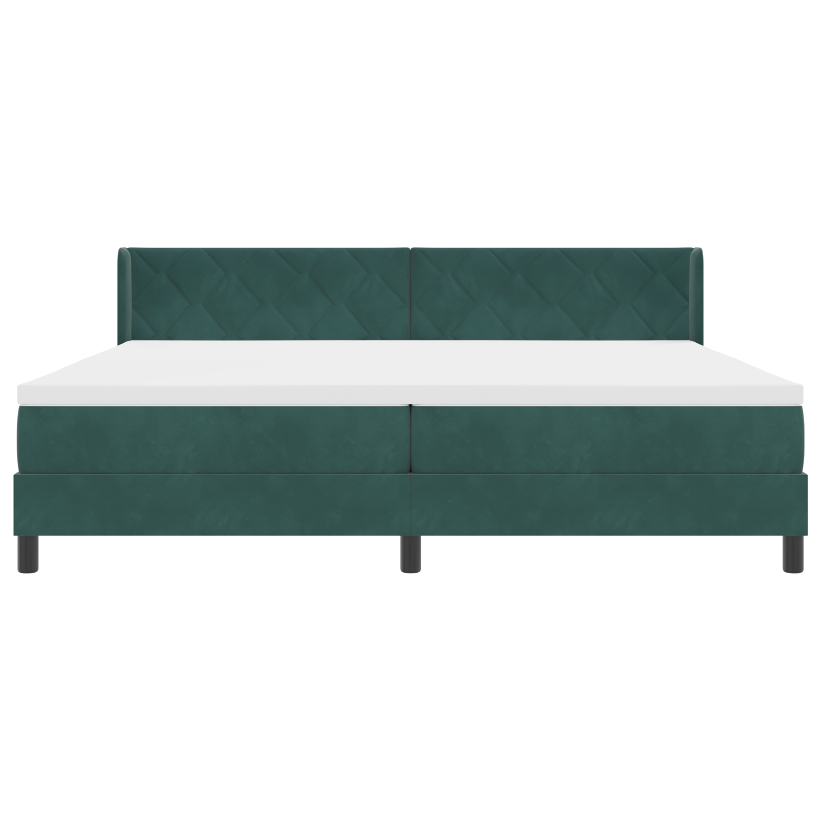 vidaXL Pat cu Saltea cu Arcuri Negru 100x200 cm Catifea Verde închis