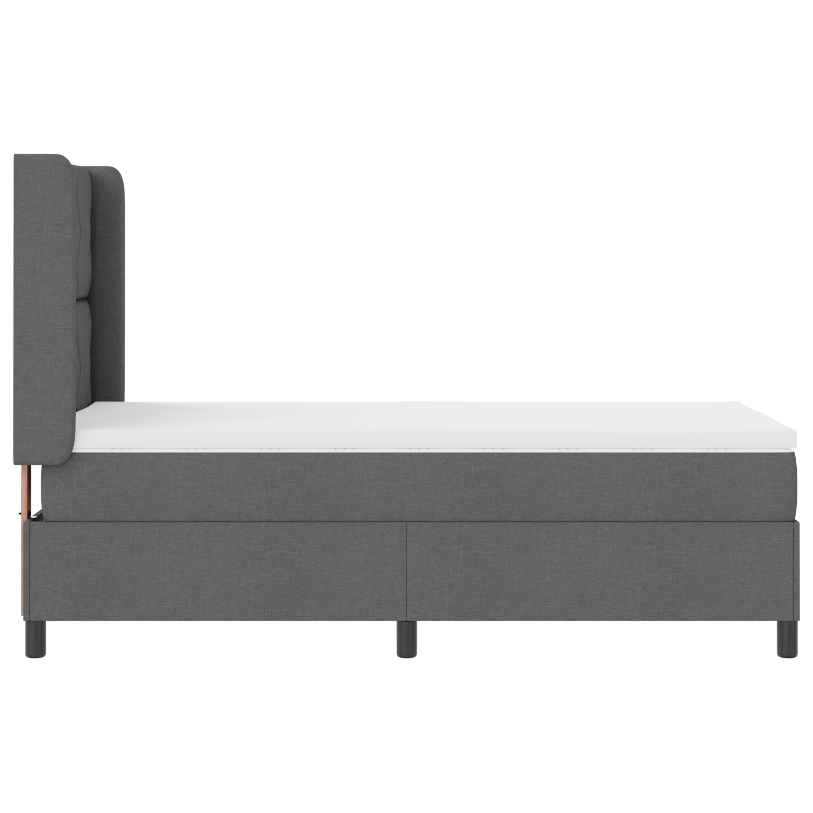 vidaXL Pat cu arcuri cu saltea Gri închis 90 x 200 cm țesătură vidaXL Pat cu arcuri cu saltea Gri închis 90 x 200 cm țesătură