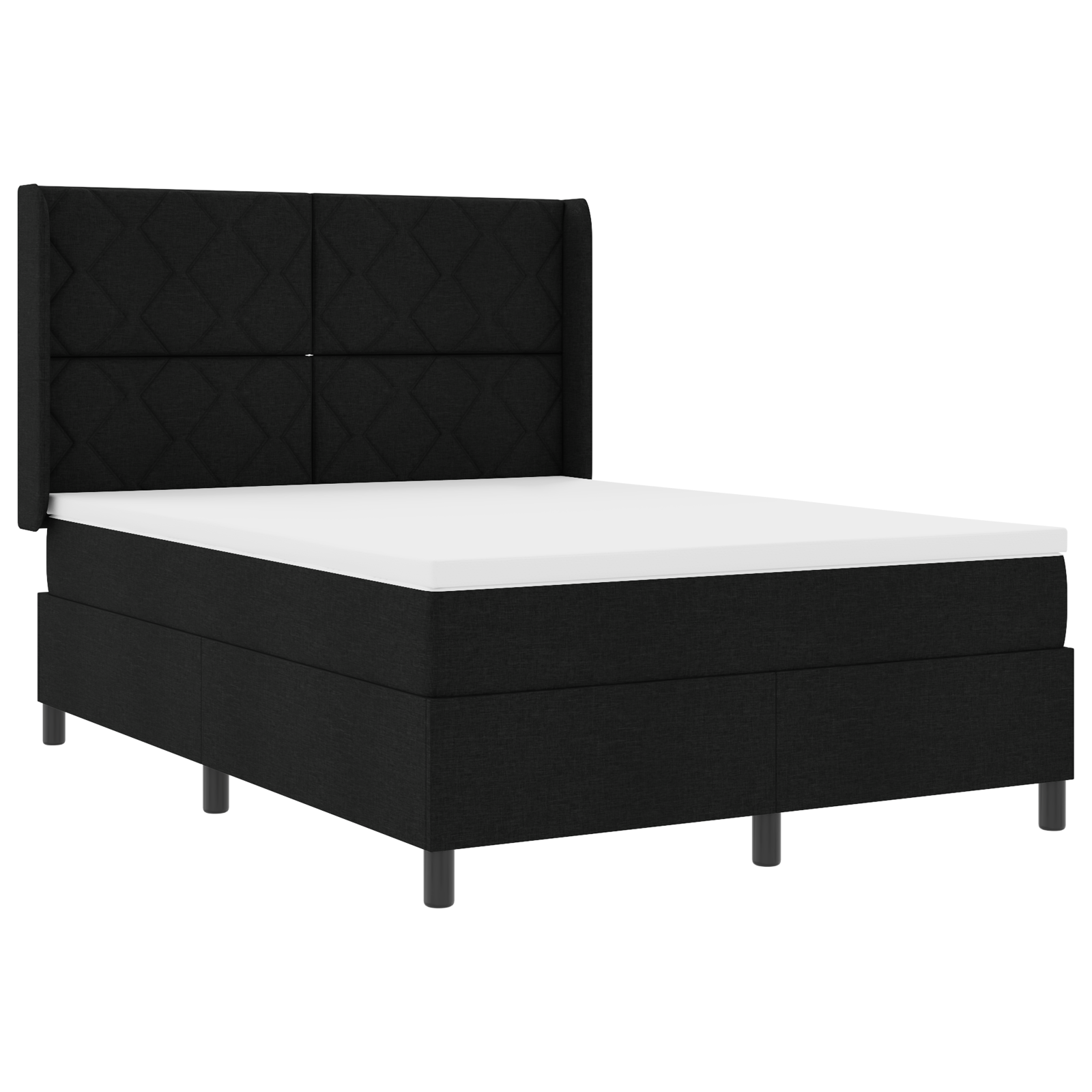 vidaXL Șezlong cu saltea Neagră 140x200 cm din material