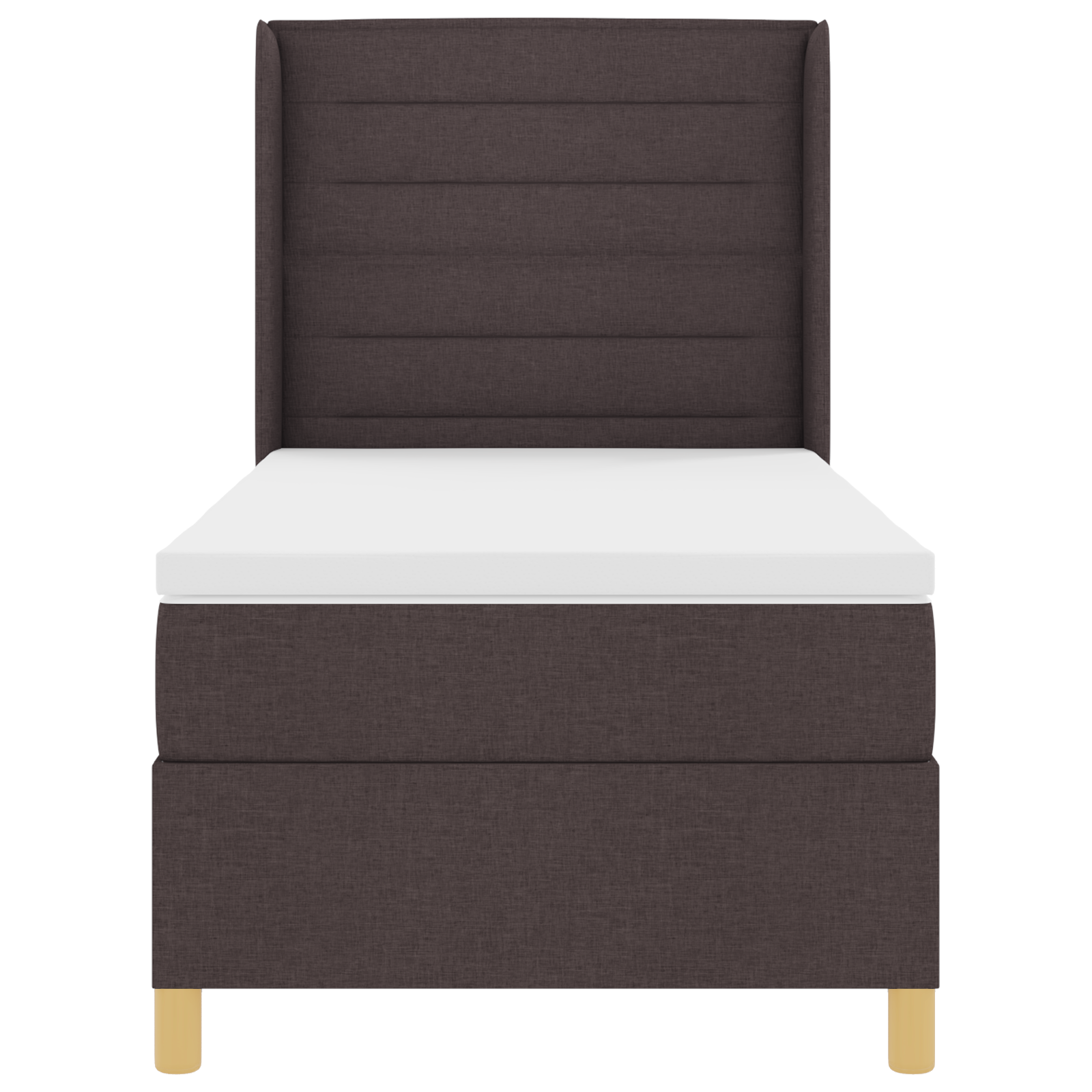 vidaXL Pat cu saltea cu arcuri Maro închis 90 x 200 cm țesătură