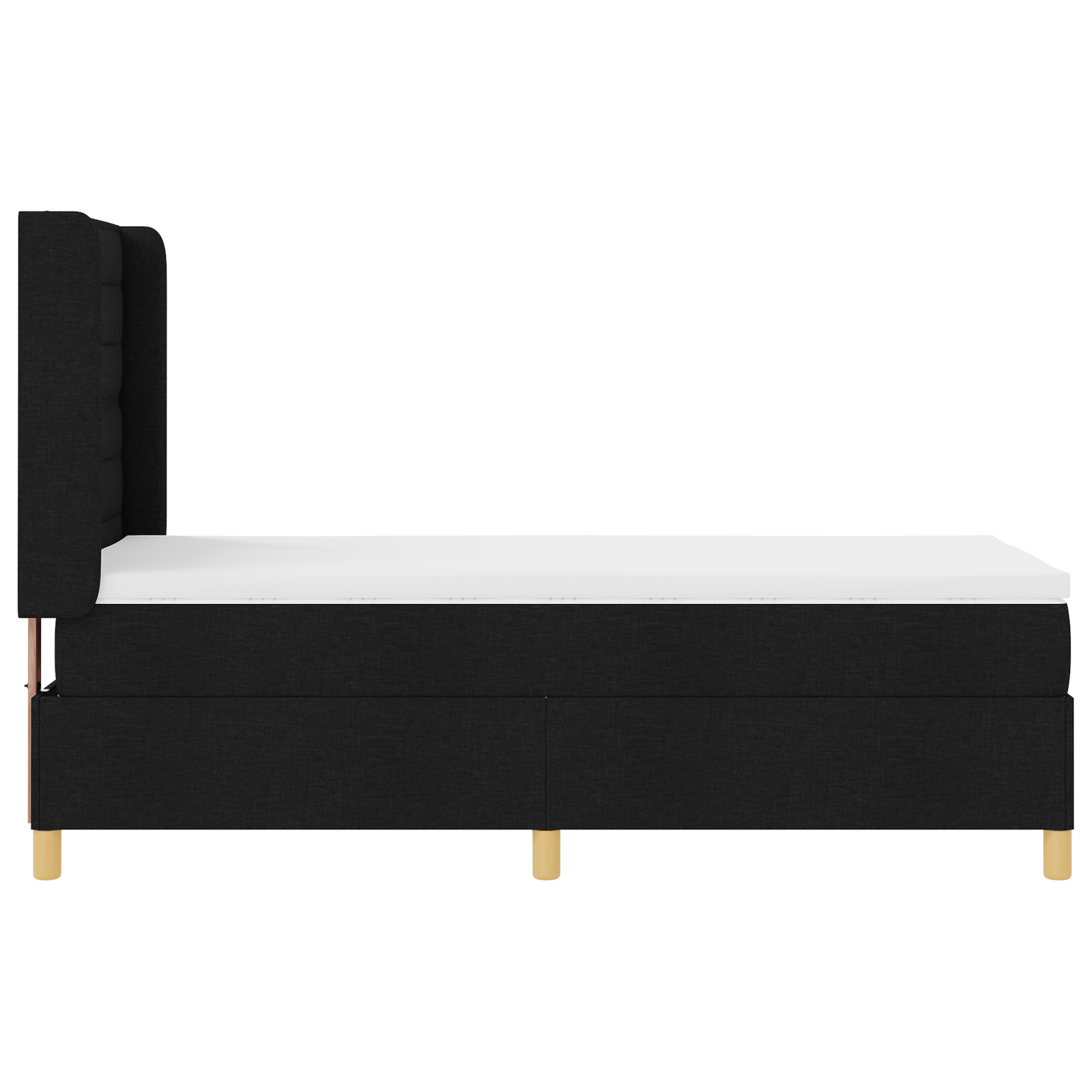 vidaXL Pat cu saltea cu arcuri cu saltea Negru 100 x 200 cm țesătură vidaXL Pat cu saltea cu arcuri cu saltea Negru 100 x 200 cm țesătură