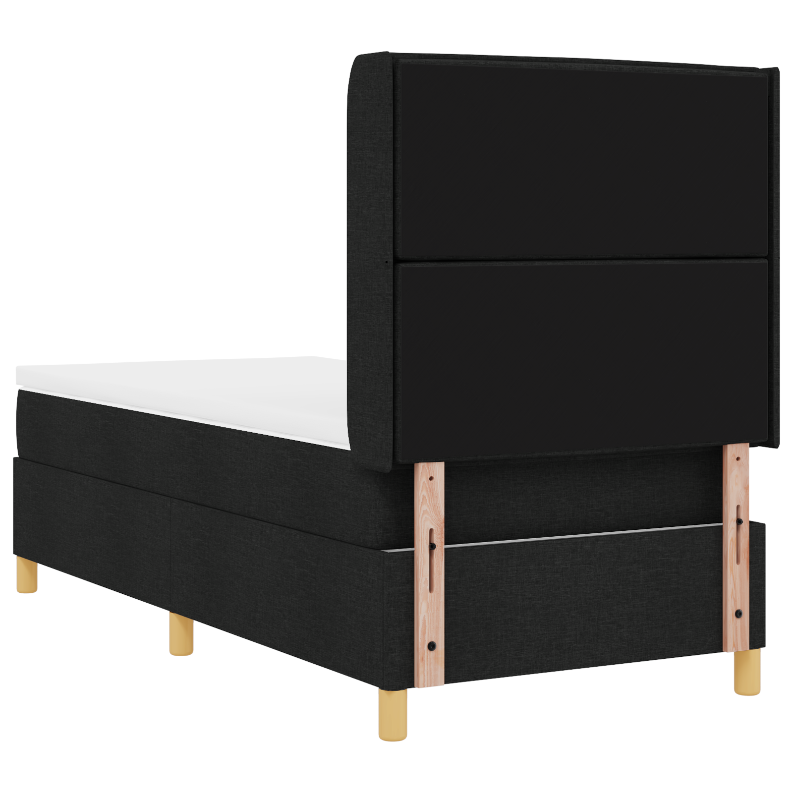 vidaXL Pat cu saltea cu arcuri cu saltea Negru 100 x 200 cm țesătură vidaXL Pat cu saltea cu arcuri cu saltea Negru 100 x 200 cm țesătură