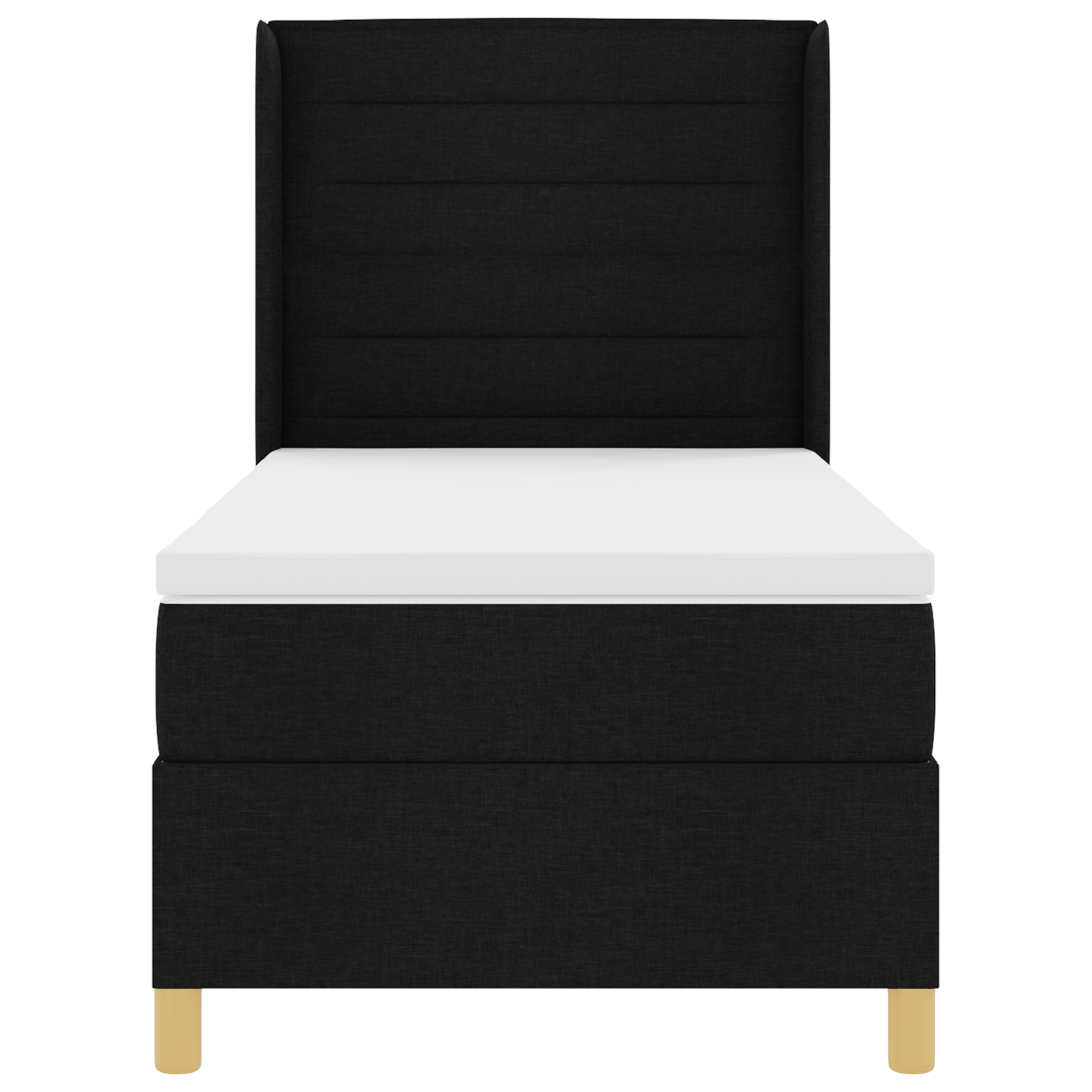 vidaXL Pat cu saltea cu arcuri cu saltea Negru 100 x 200 cm țesătură vidaXL Pat cu saltea cu arcuri cu saltea Negru 100 x 200 cm țesătură