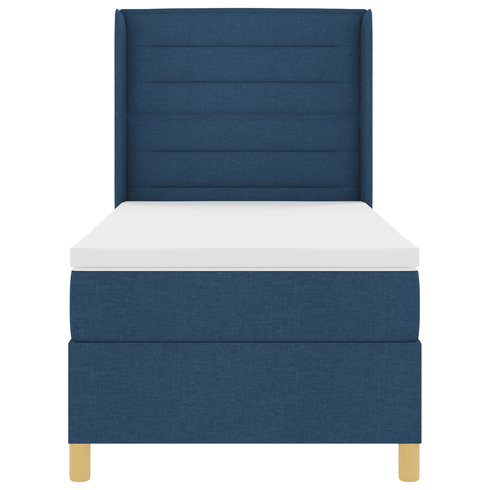 vidaXL Pat cu saltea cu arcuri albastru 100 x 200 cm țesătură vidaXL Pat cu saltea cu arcuri albastru 100 x 200 cm țesătură