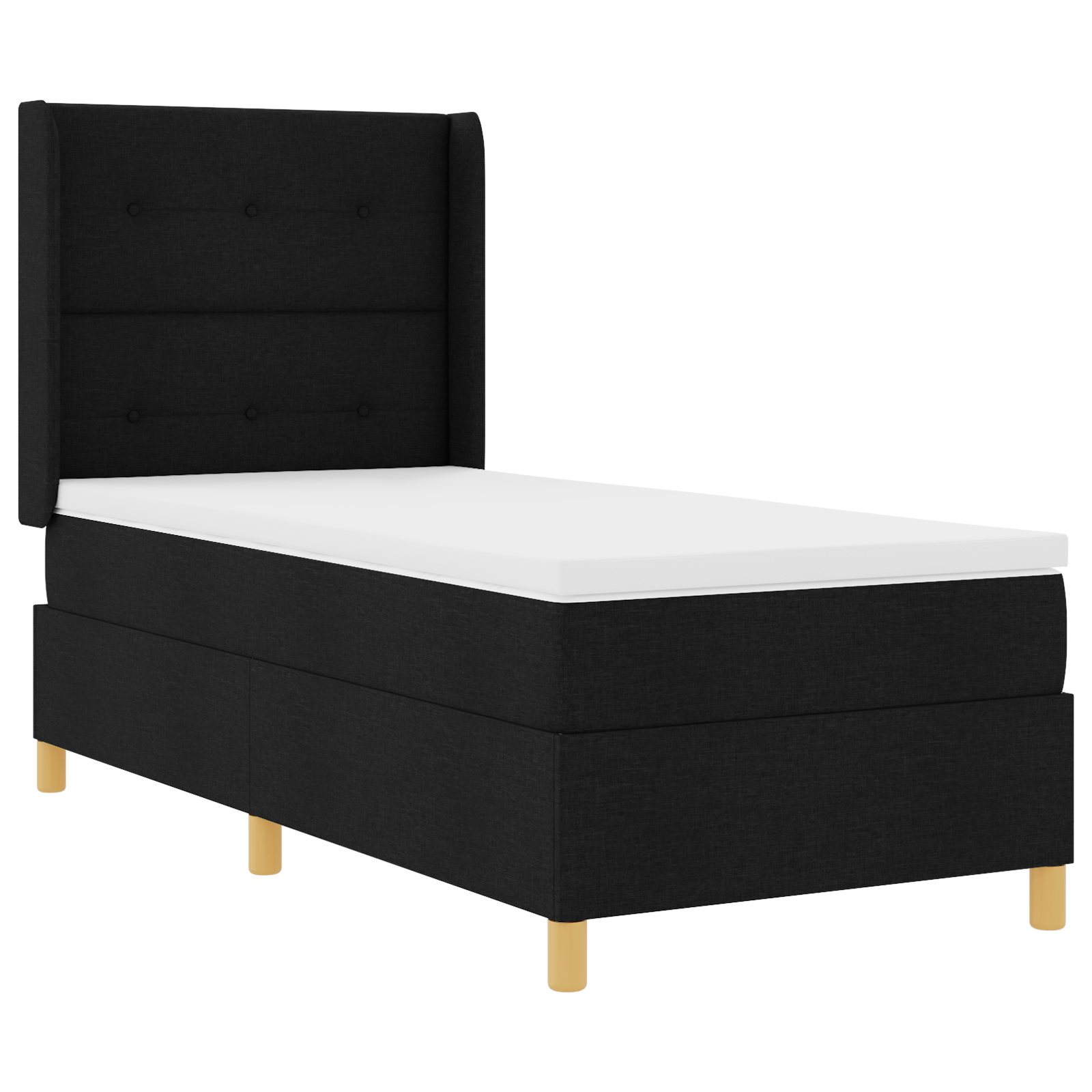 vidaXL Pat cu saltea cu arcuri cu saltea Negru 80 x 200 cm țesătură vidaXL Pat cu saltea cu arcuri cu saltea Negru 80 x 200 cm țesătură