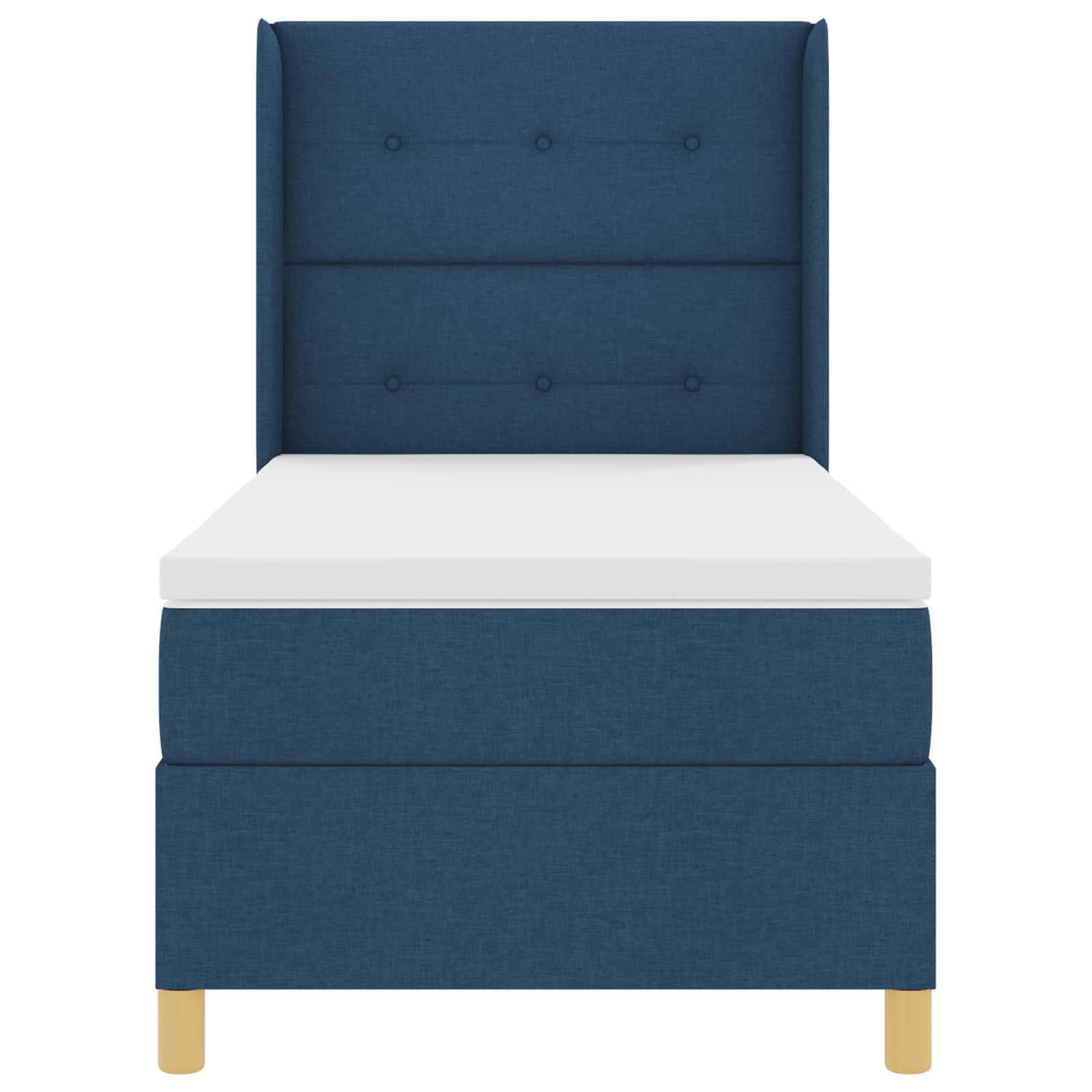 vidaXL Pat cu saltea cu arcuri cu saltea albastru 90 x 190 cm țesătură vidaXL Pat cu saltea cu arcuri cu saltea albastru 90 x 190 cm țesătură
