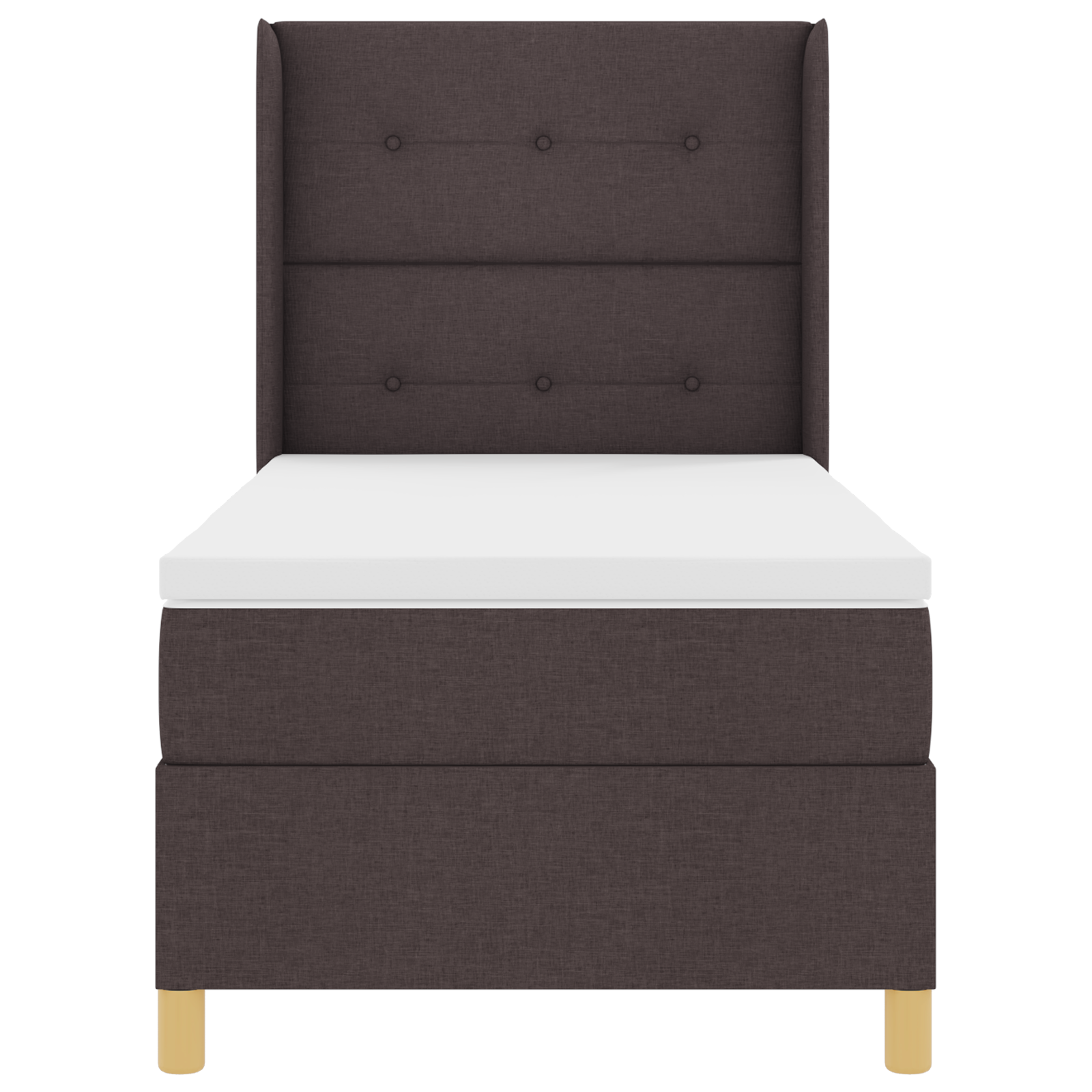 vidaXL Pat cu saltea cu arcuri Maro închis 90 x 200 cm țesătură