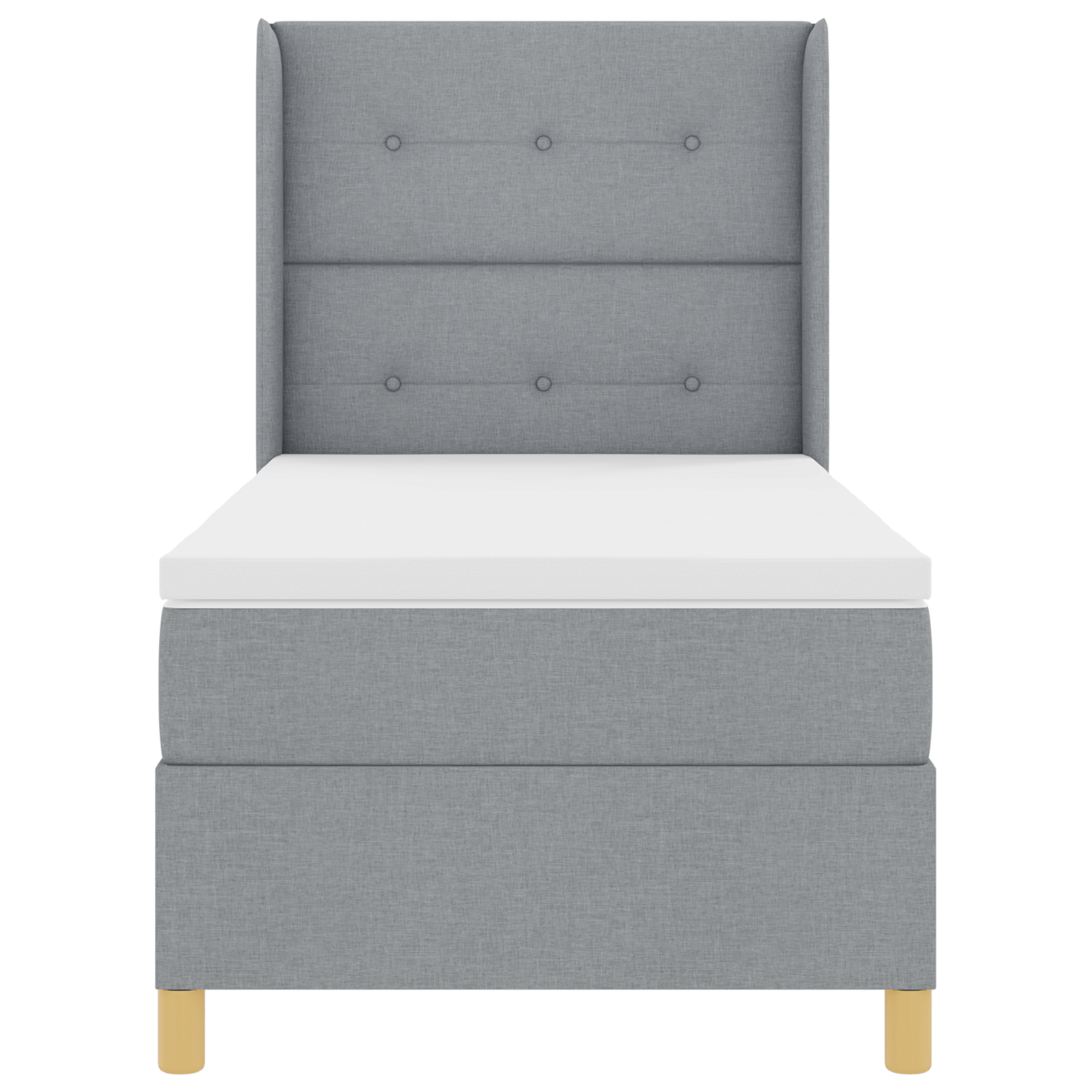 vidaXL Pat cu saltea cu arcuri Gri deschis 100 x 200 cm țesătură vidaXL Pat cu saltea cu arcuri Gri deschis 100 x 200 cm țesătură