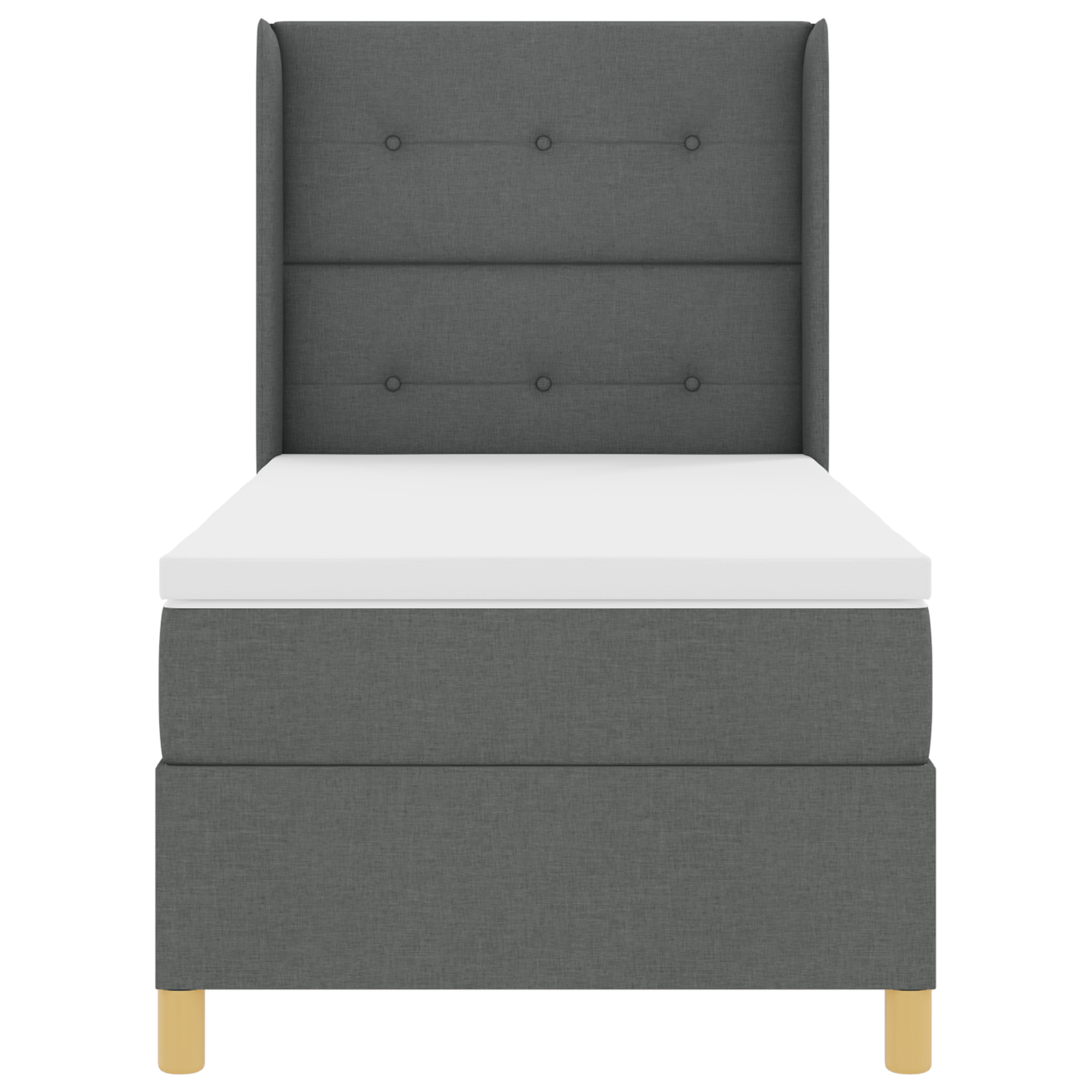 vidaXL Pat cu saltea cu arcuri Gri închis 100 x 200 cm țesătură