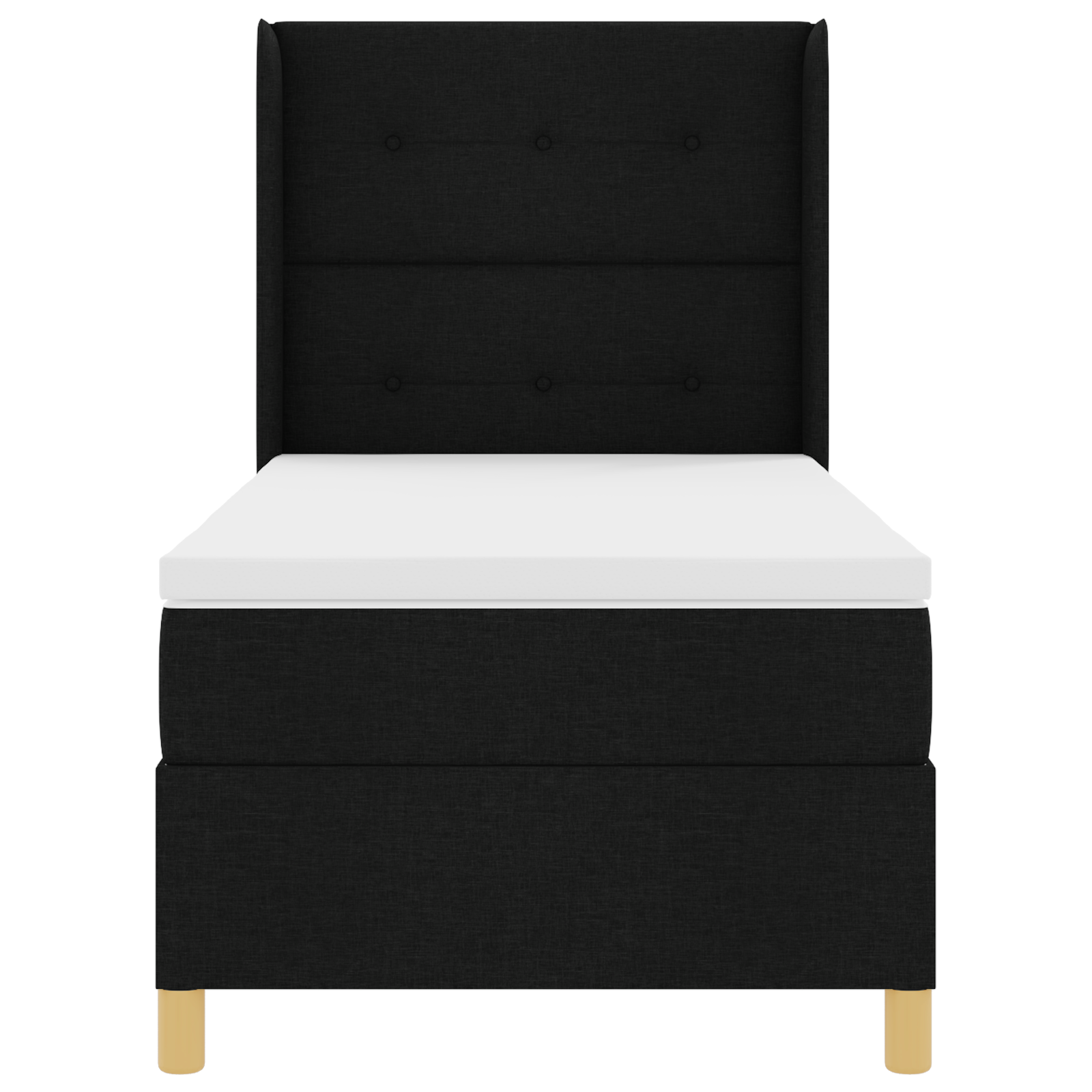 vidaXL Pat cu saltea cu arcuri cu saltea Negru 100 x 200 cm țesătură vidaXL Pat cu saltea cu arcuri cu saltea Negru 100 x 200 cm țesătură