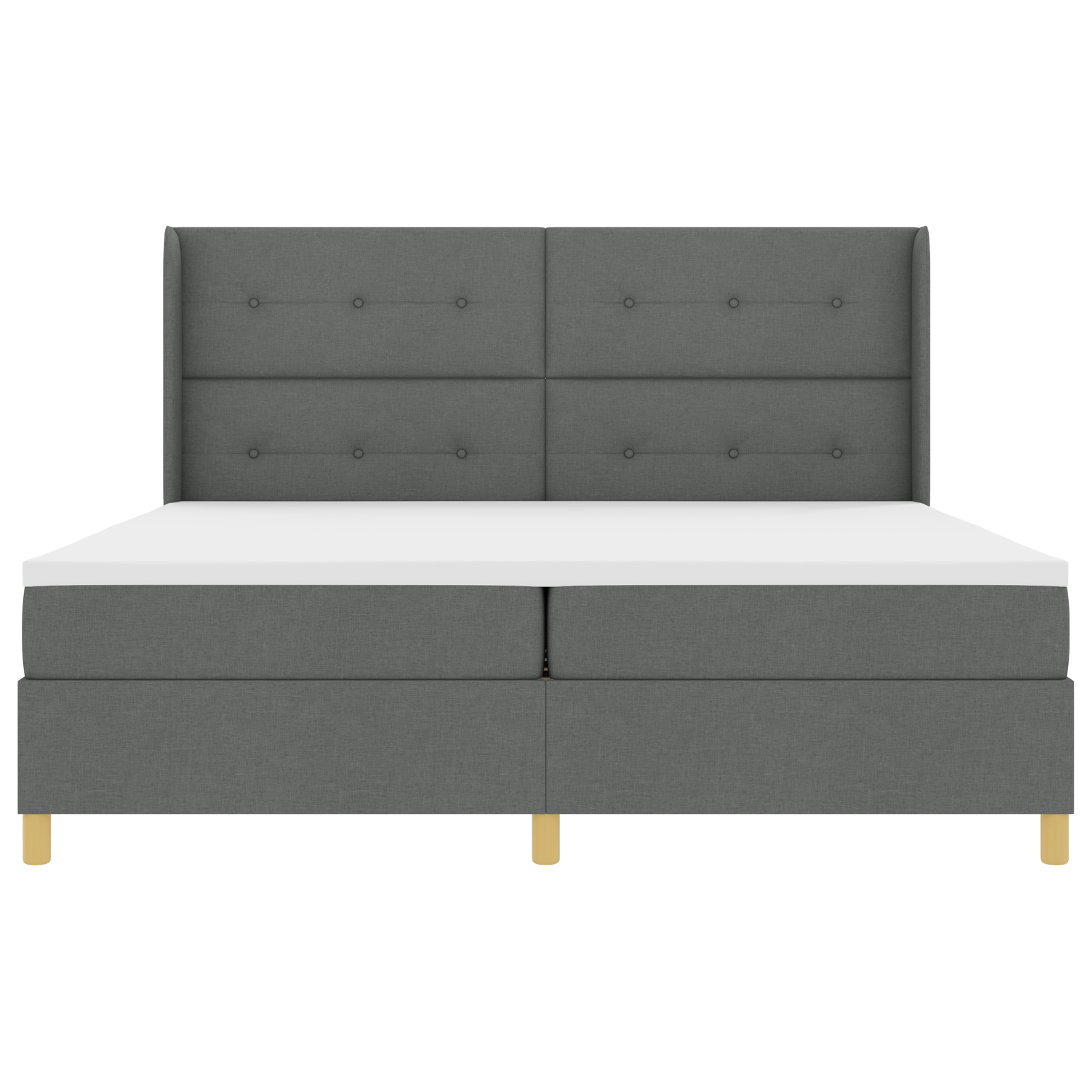 vidaXL Pat cu saltea cu arcuri Gri închis 200 x 200 cm țesătură