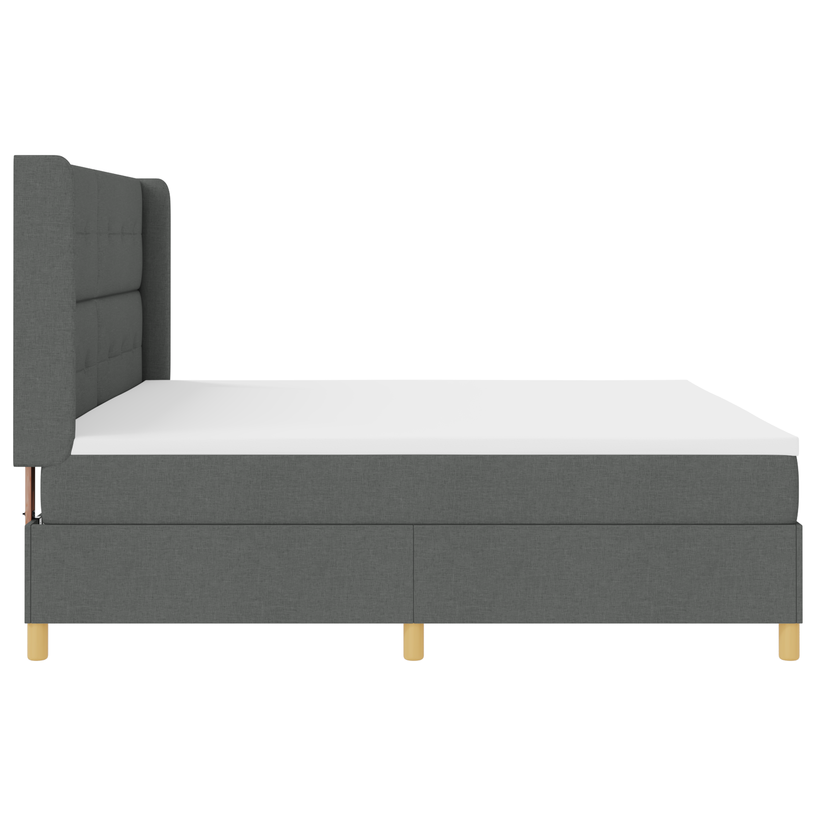 vidaXL Pat cu saltea cu arcuri Gri închis 200 x 200 cm țesătură