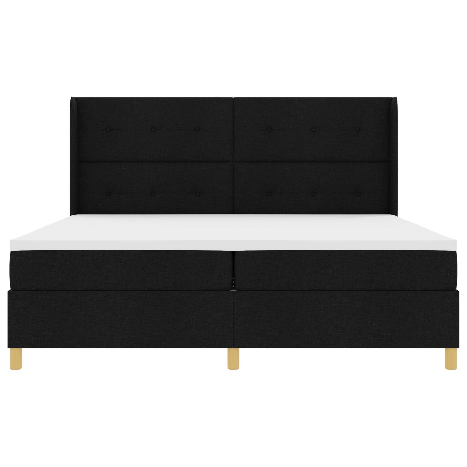 vidaXL Pat cu saltea cu arcuri cu saltea Negru 200 x 200 cm țesătură vidaXL Pat cu saltea cu arcuri cu saltea Negru 200 x 200 cm țesătură