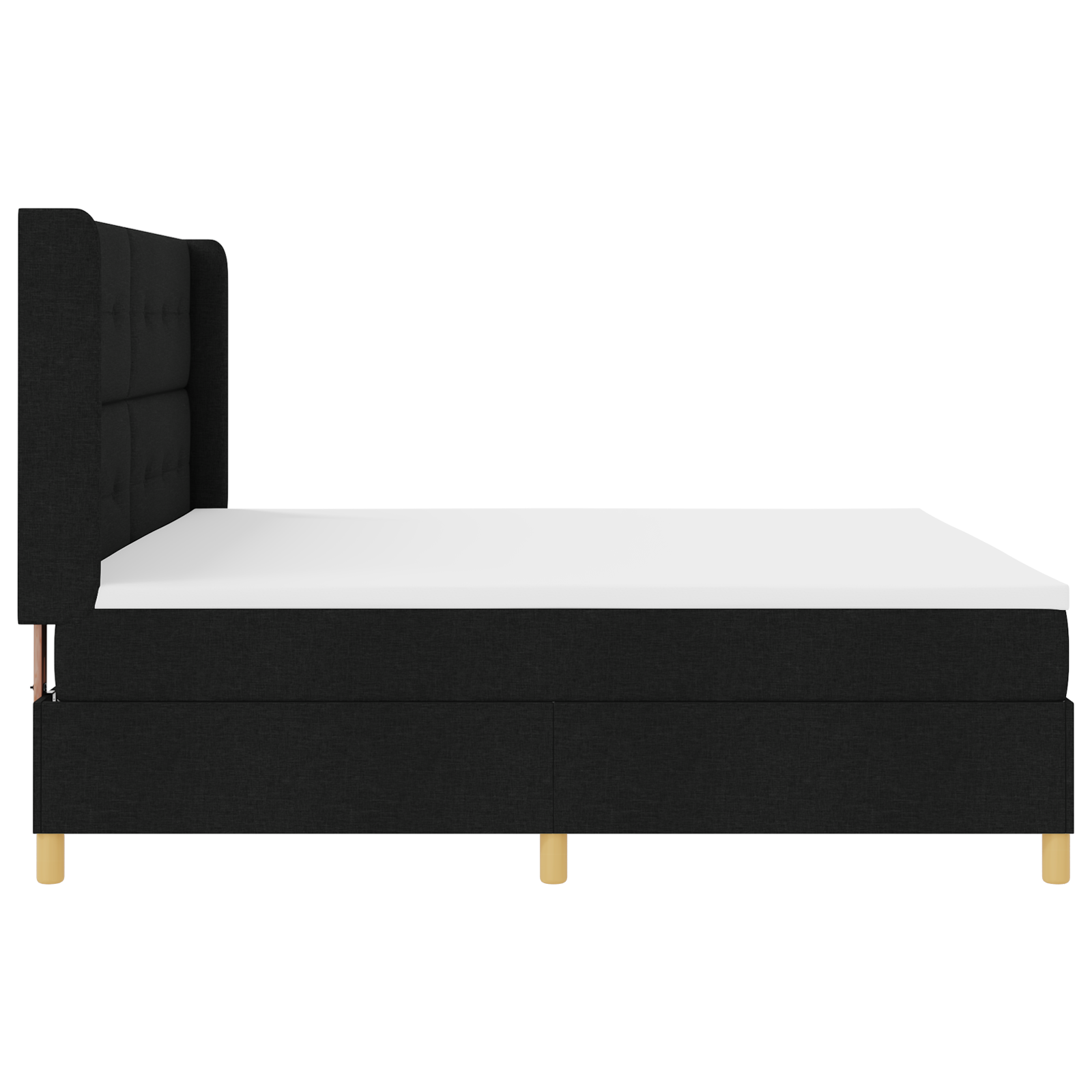 vidaXL Pat cu saltea cu arcuri cu saltea Negru 200 x 200 cm țesătură vidaXL Pat cu saltea cu arcuri cu saltea Negru 200 x 200 cm țesătură