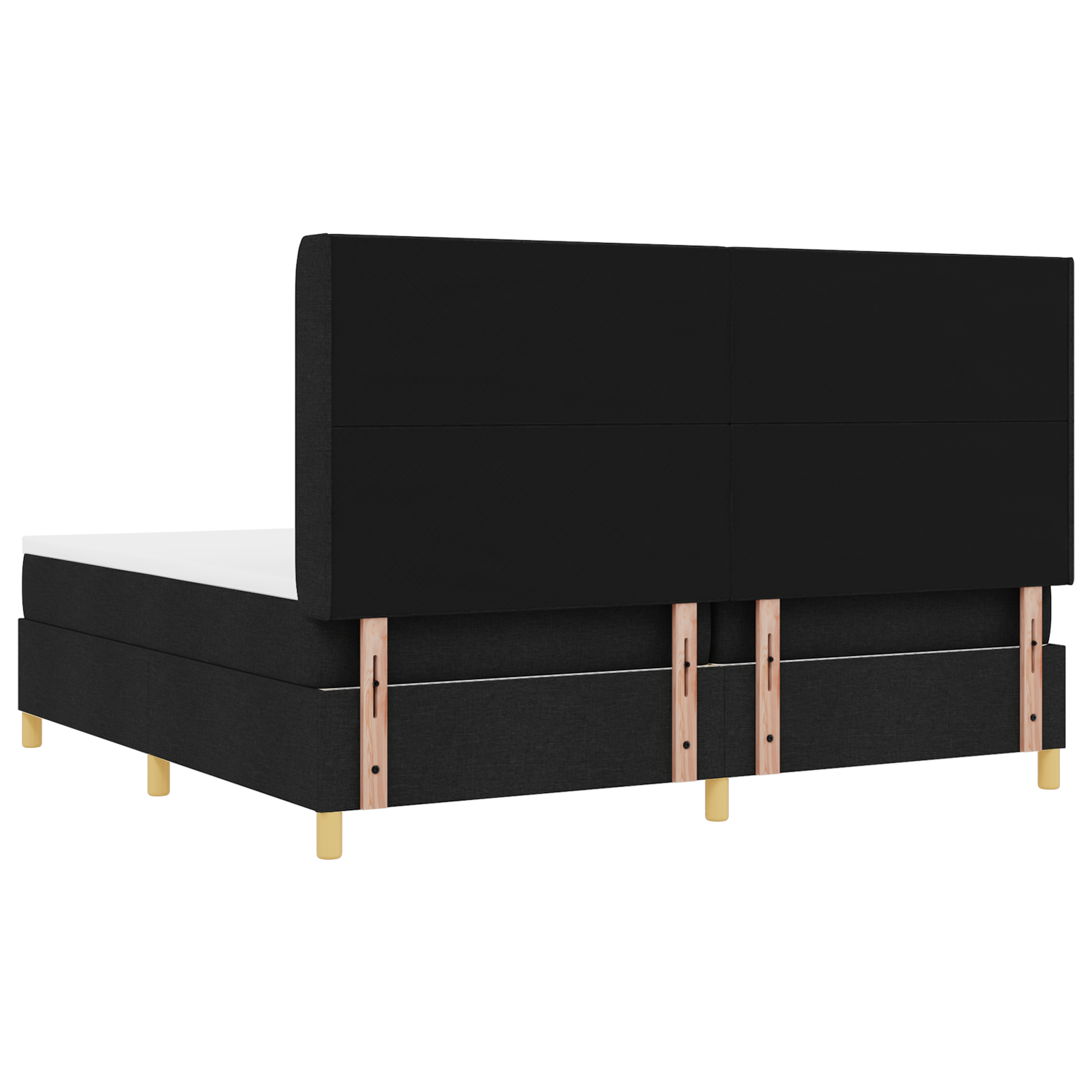 vidaXL Pat cu saltea cu arcuri cu saltea Negru 200 x 200 cm țesătură vidaXL Pat cu saltea cu arcuri cu saltea Negru 200 x 200 cm țesătură