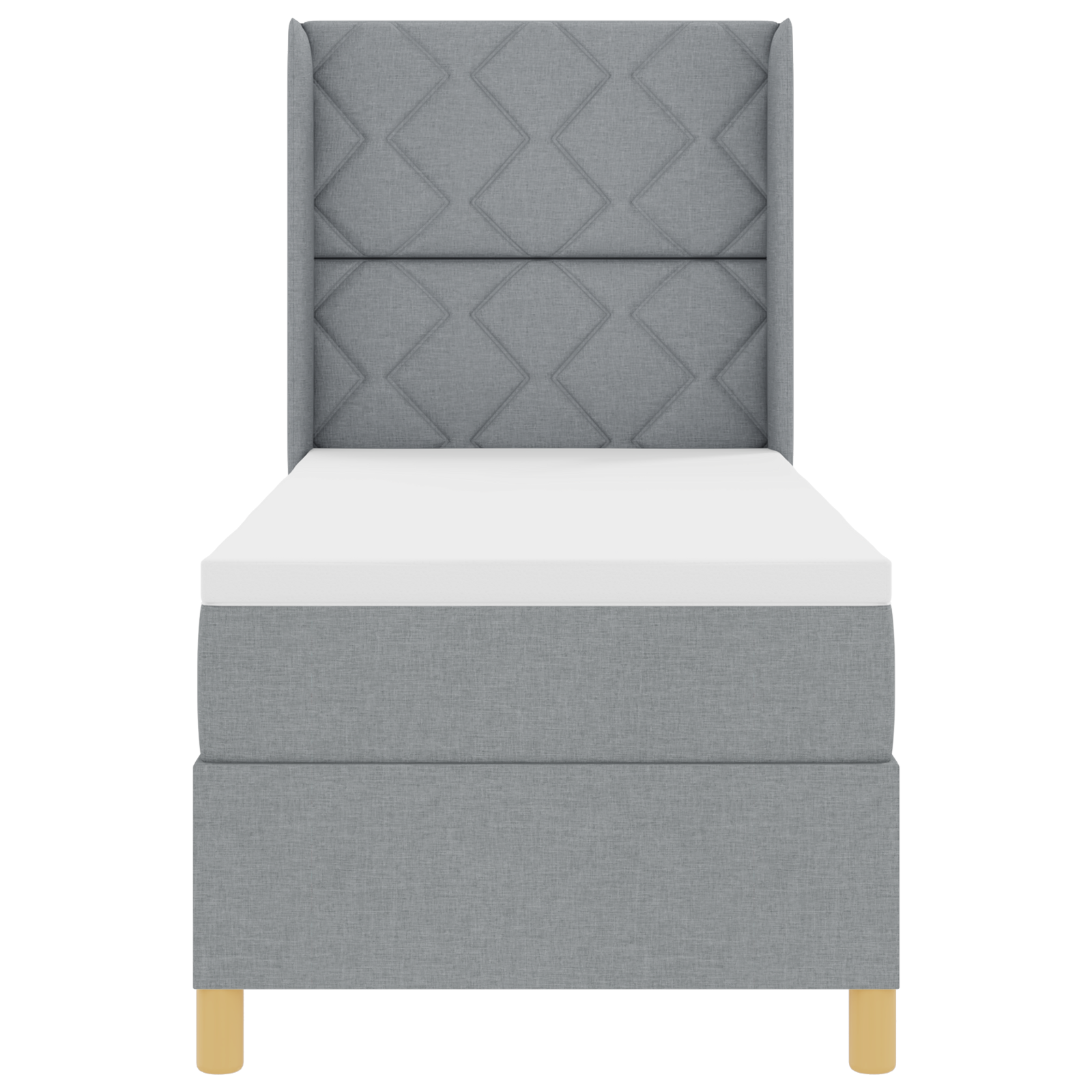 vidaXL Pat cu saltea cu arcuri Gri deschis 80 x 200 cm țesătură vidaXL Pat cu saltea cu arcuri Gri deschis 80 x 200 cm țesătură