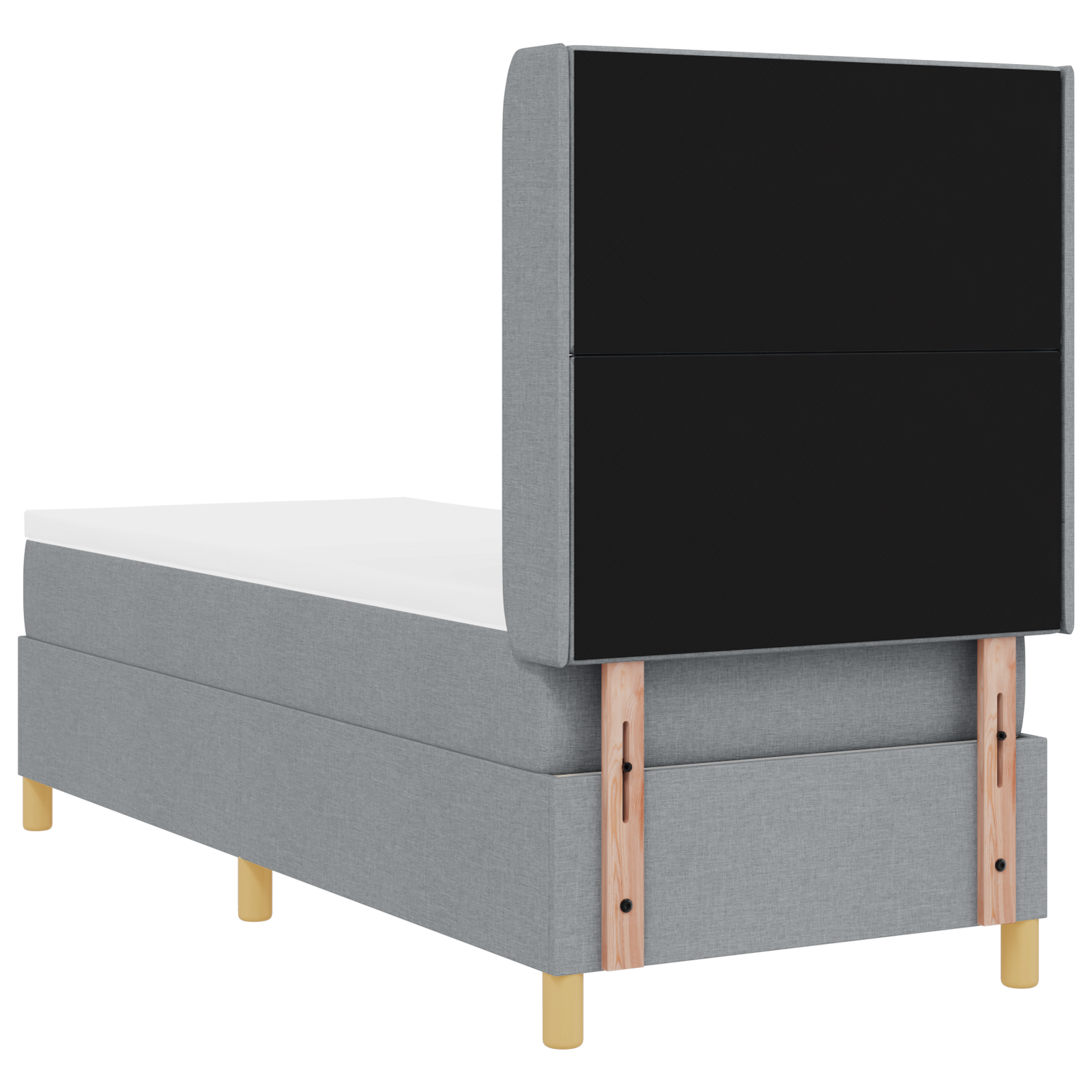 vidaXL Pat cu saltea cu arcuri Gri deschis 80 x 200 cm țesătură vidaXL Pat cu saltea cu arcuri Gri deschis 80 x 200 cm țesătură