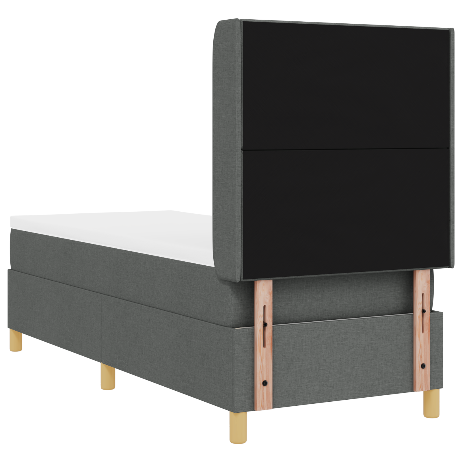 vidaXL Pat cu saltea cu arcuri Gri închis 80 x 200 cm țesătură