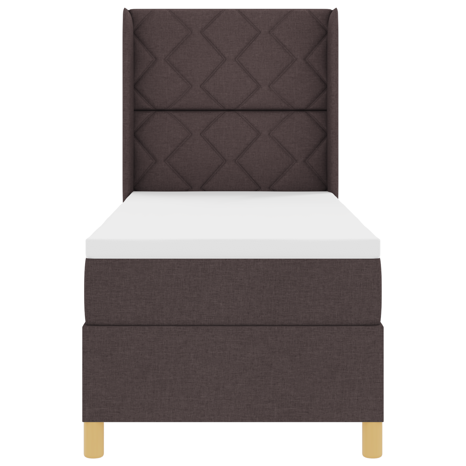 vidaXL Pat cu saltea cu arcuri Maro închis 80 x 200 cm țesătură