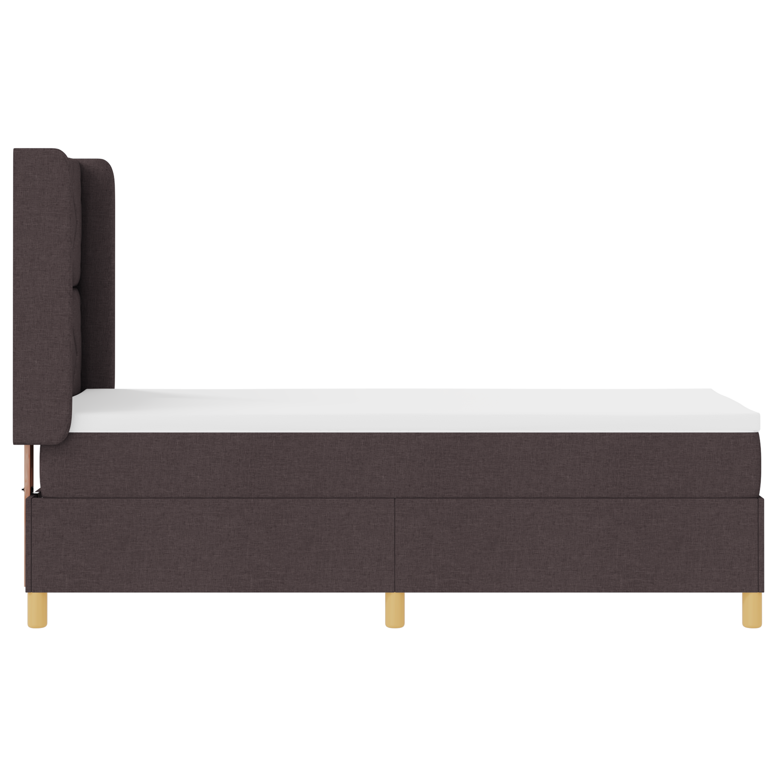 vidaXL Pat cu saltea cu arcuri Maro închis 80 x 200 cm țesătură