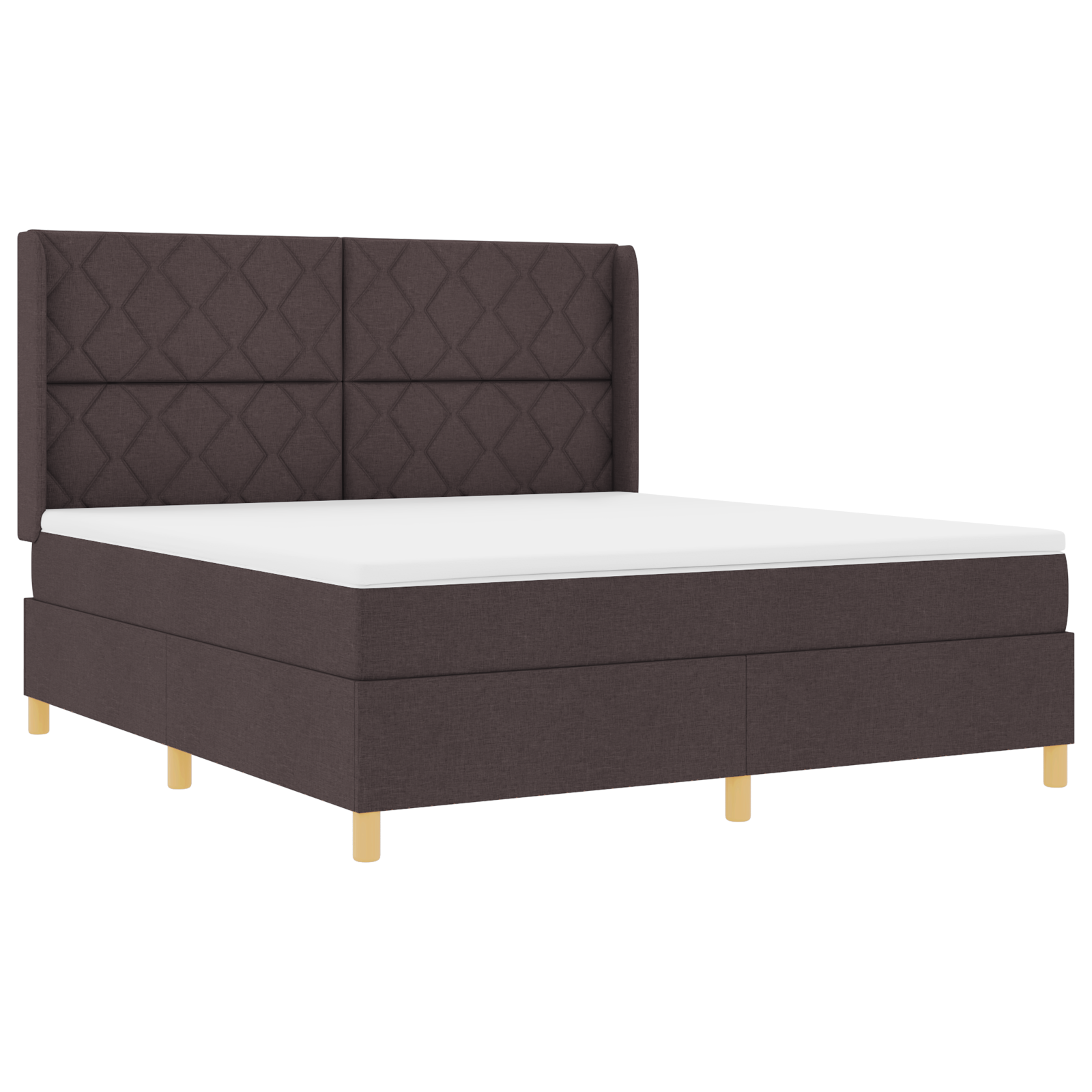 vidaXL Pat cu saltea cu arcuri Maro închis 180 x 200 cm țesătură